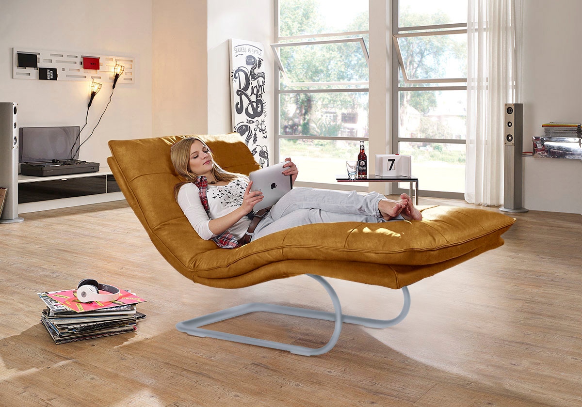 W.SCHILLIG Relaxliege »daily dreams«, in Waffelkissen-Optik, wahlweise mit Motor, silber matt, in 2 Breiten