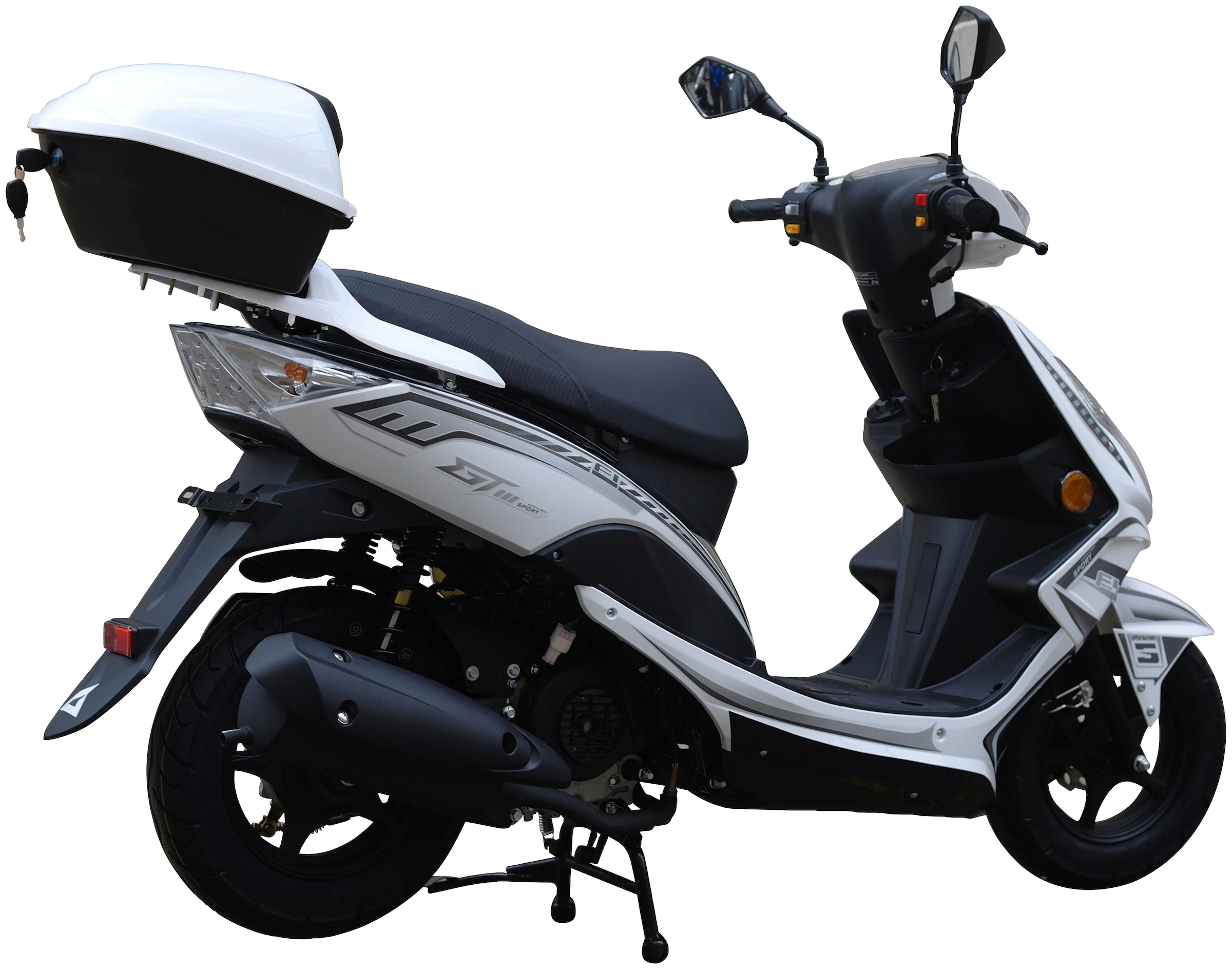 GT UNION Motorroller »GT3 45«, 49,6 cm³, 45 km/h, Euro 5, 3 PS, (Set, mit Topcase), Luftgekühlter Motor