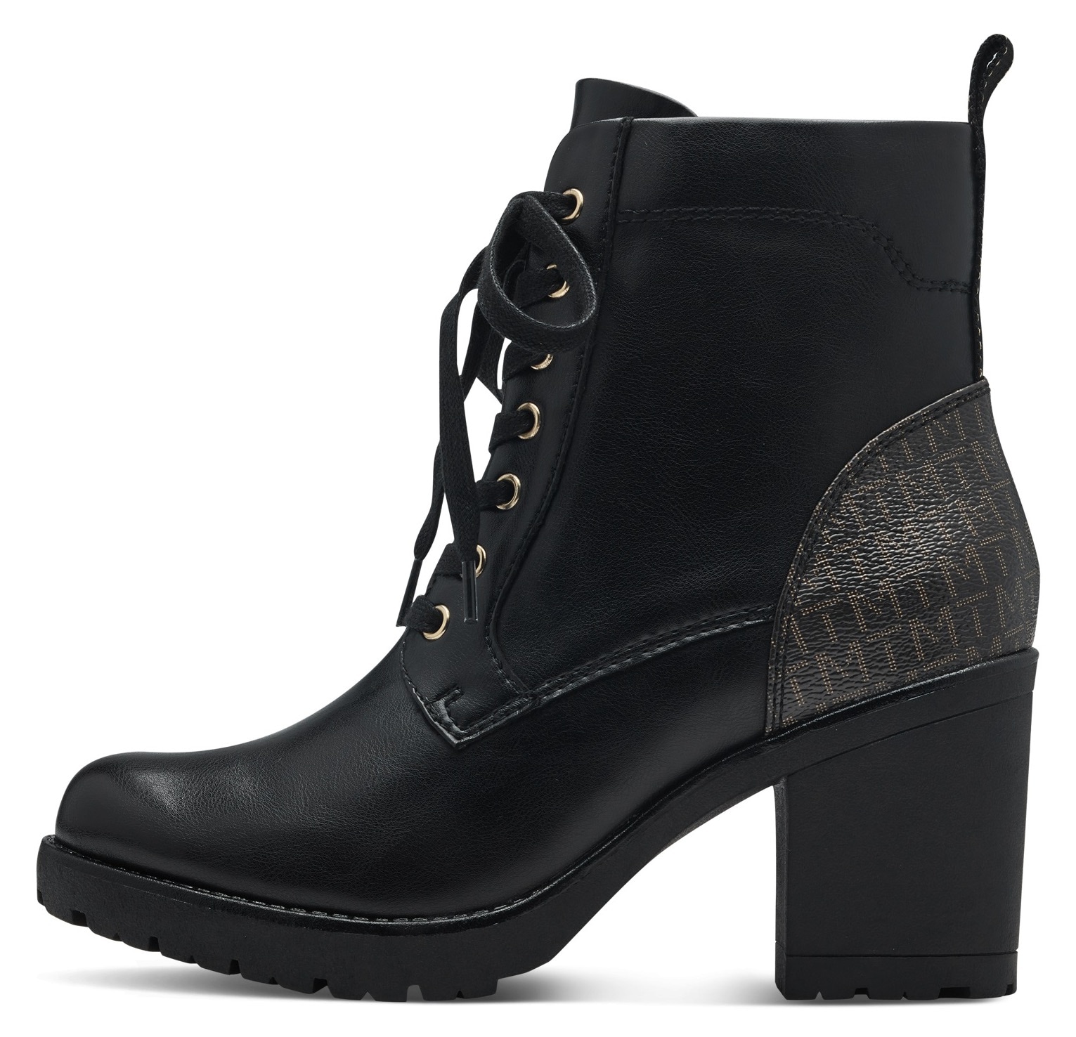 MARCO TOZZI Schnürstiefelette, Blockabsatz, Stiefelette, Schnürboots in veganer Verarbeitung