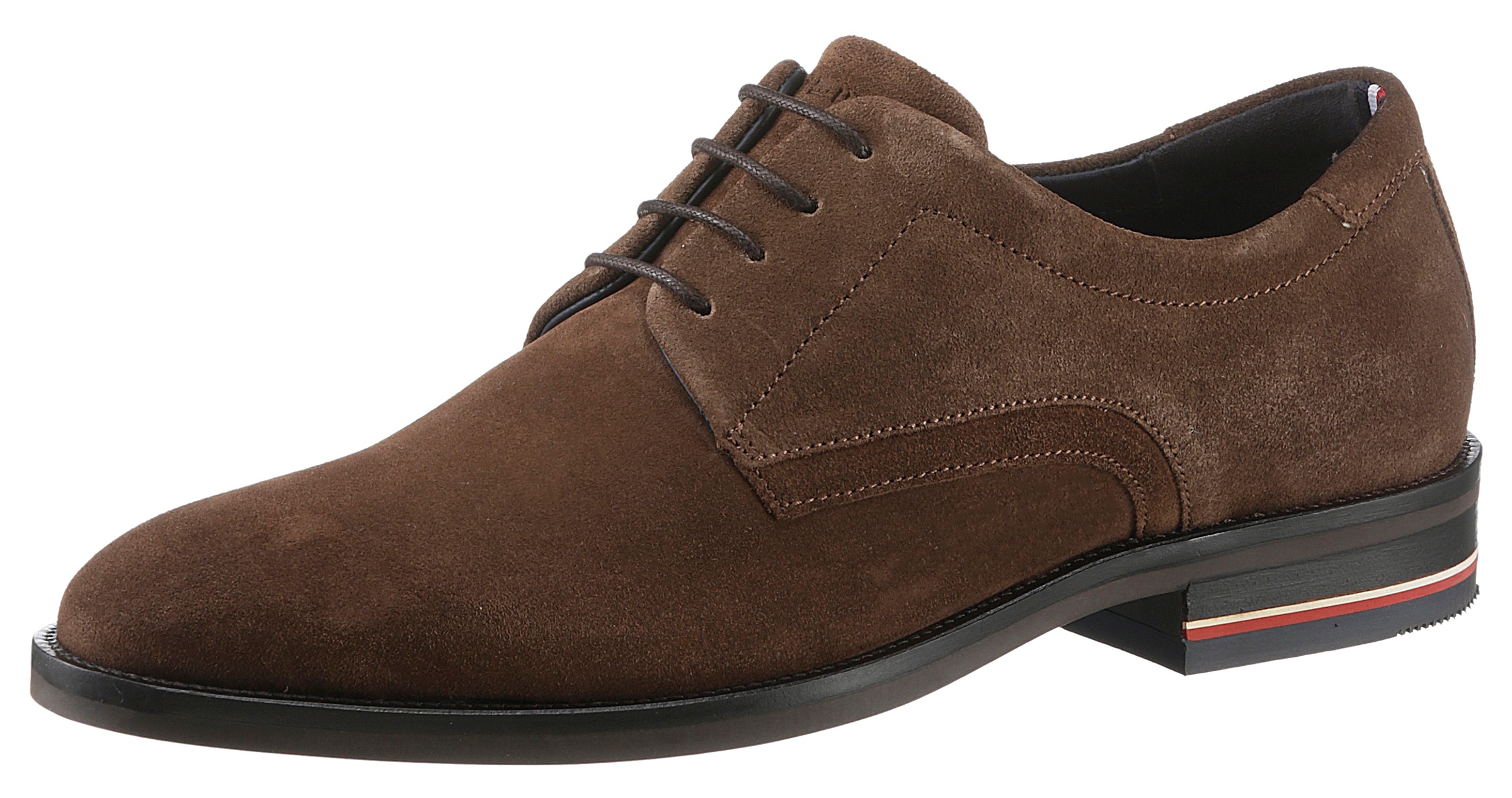 Tommy Hilfiger Schnürschuh »CORPORATE HILFIGER SUEDE SHOE«, mit Streifen im Blockabsatz kaufen