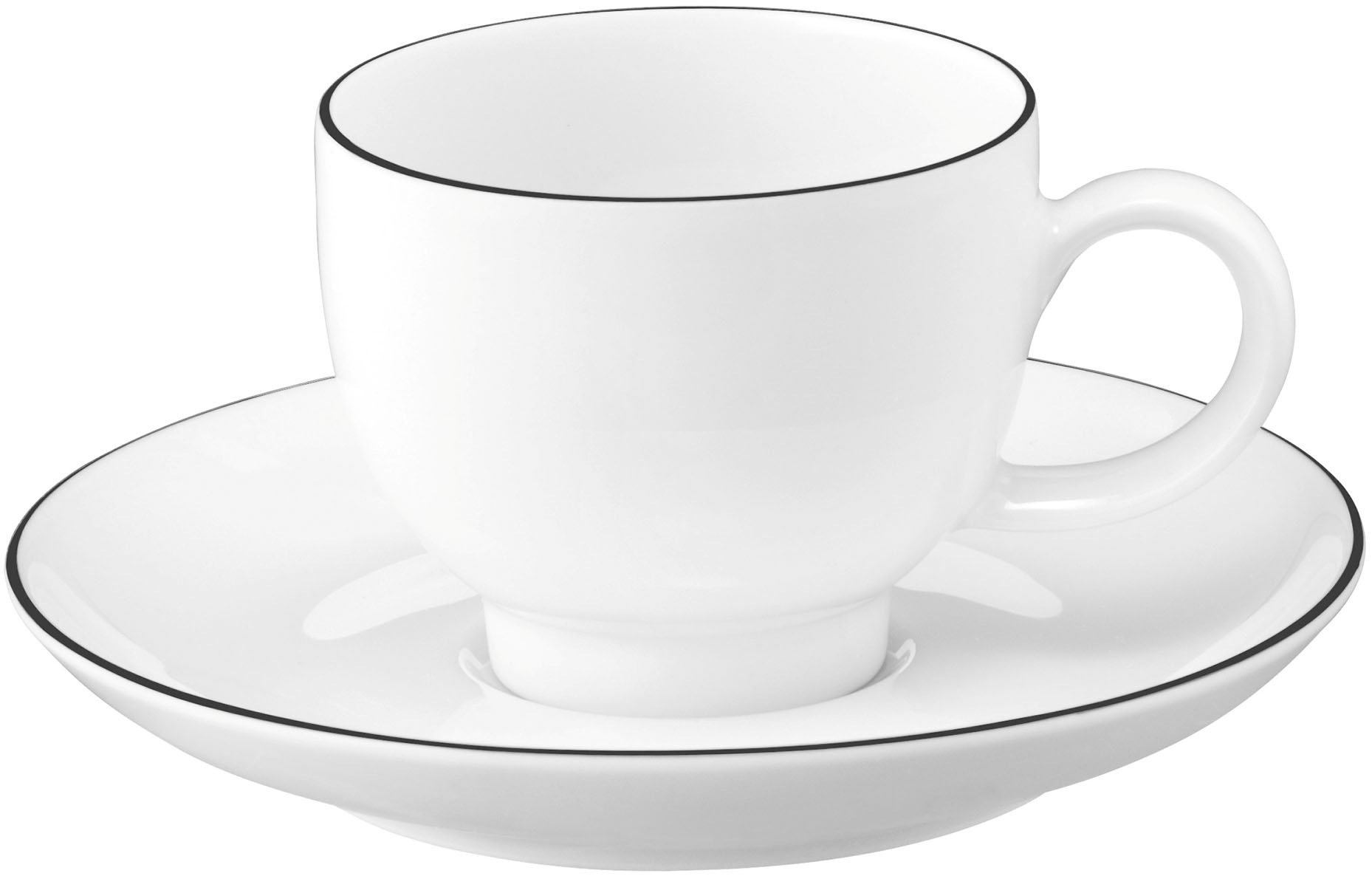 Seltmann Weiden Tasse »Lido Black Line«, (1 tlg.), Kaffeeobertasse 0,22 l