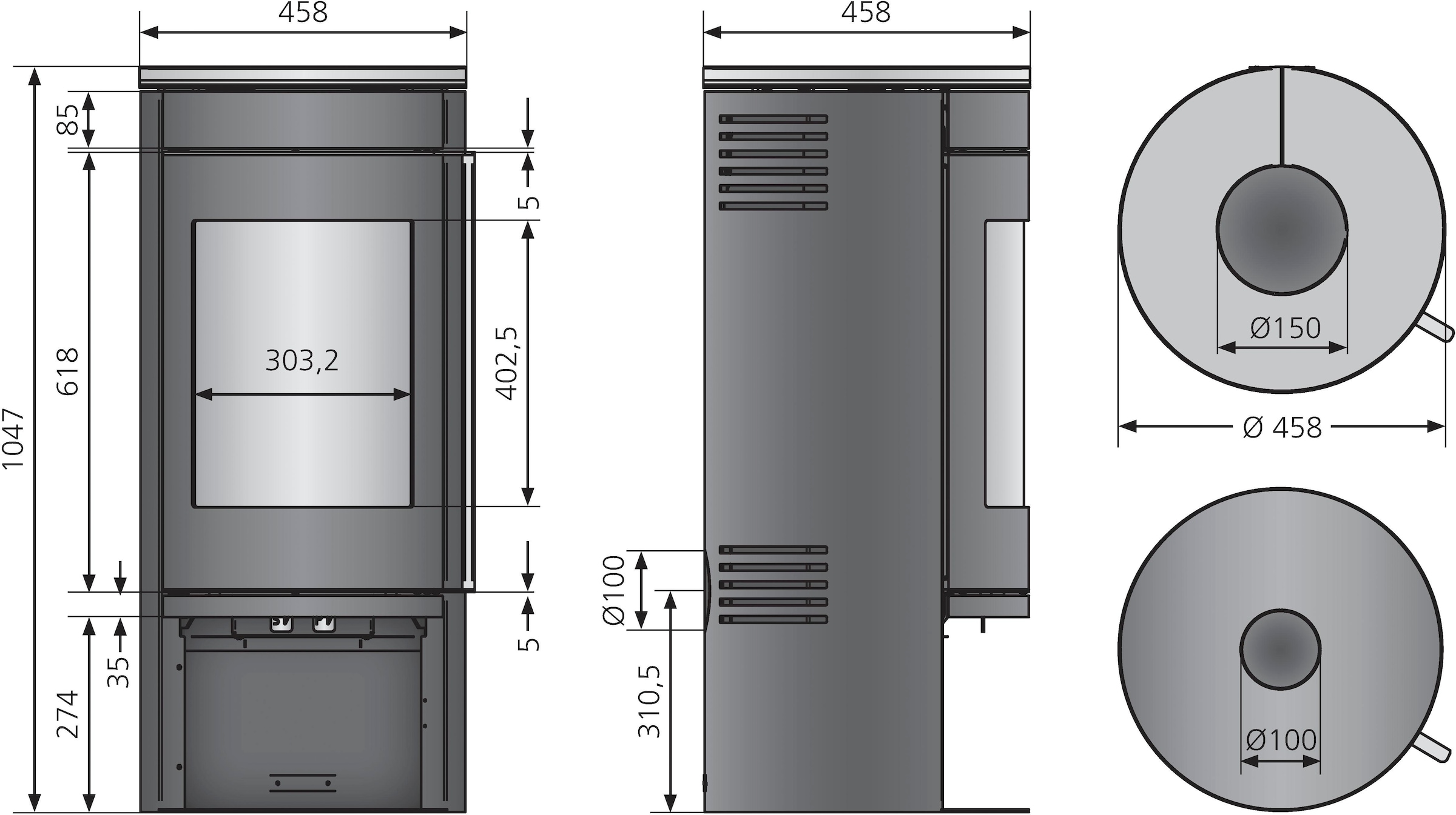 JUSTUS Kaminofen »Mino 2.0 Grappa«
