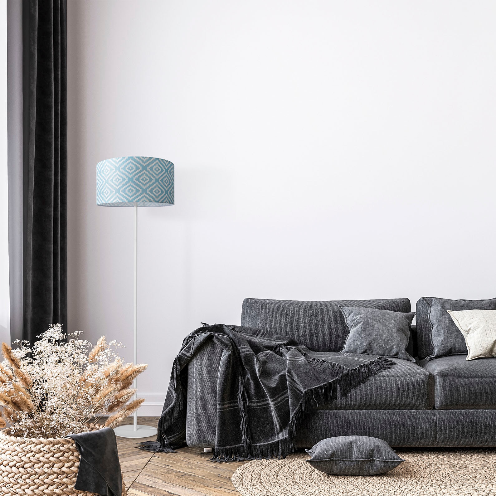 Paco Home Stehlampe »Luca Stella«, Leuchtmittel E27 | ohne Leuchtmittel, Standleuchte Stoff Lampenschirm Retro Vintage E27 Textilschirm