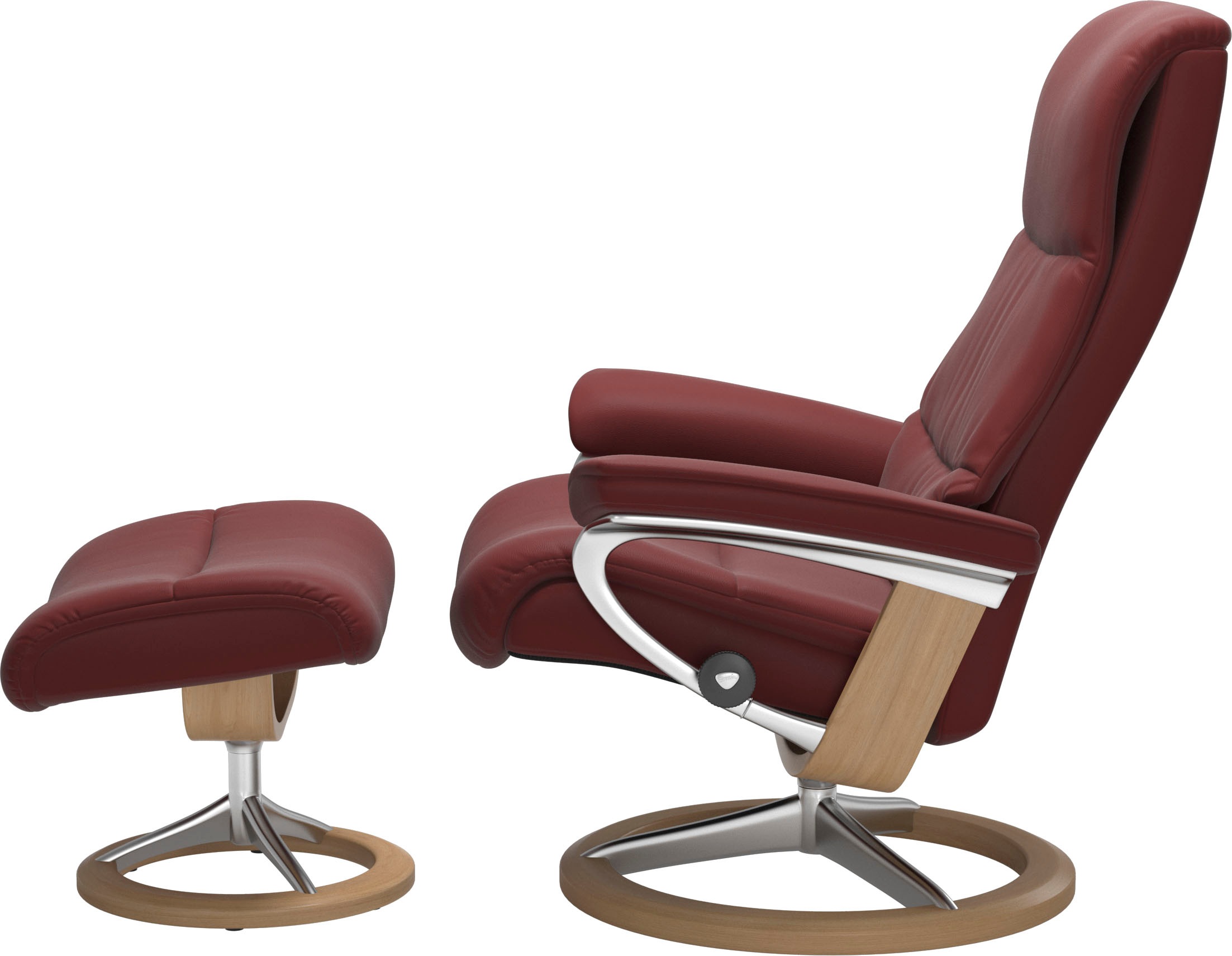 Stressless® Relaxsessel »View«, (Set, Relaxsessel mit Hocker), mit Signature Base, Größe S,Gestell Eiche