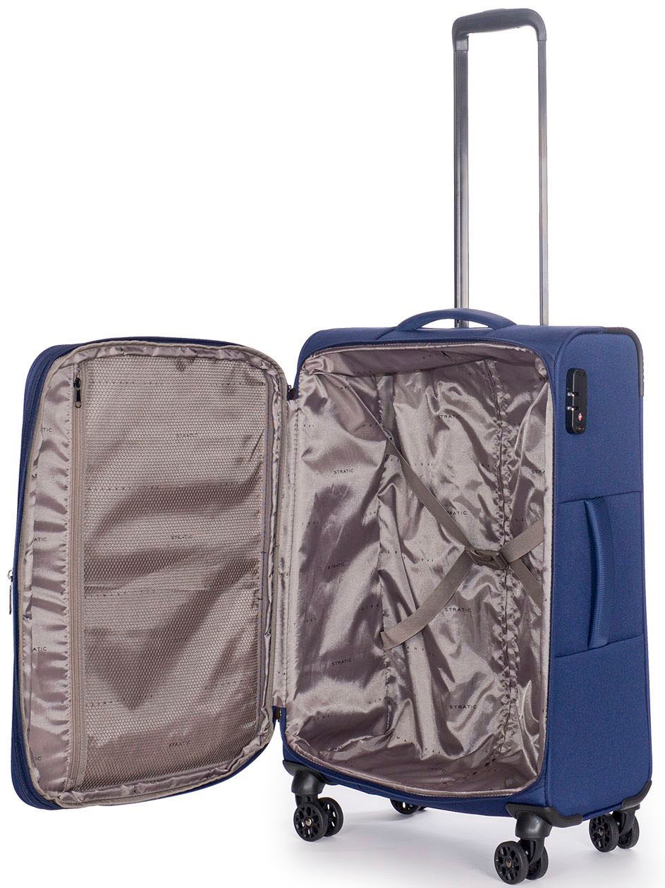 Stratic Weichgepäck-Trolley »Strong M, navy«, 4 Rollen, Reisekoffer Reisegepäck Aufgabegepäck TSA-Zahlenschloss