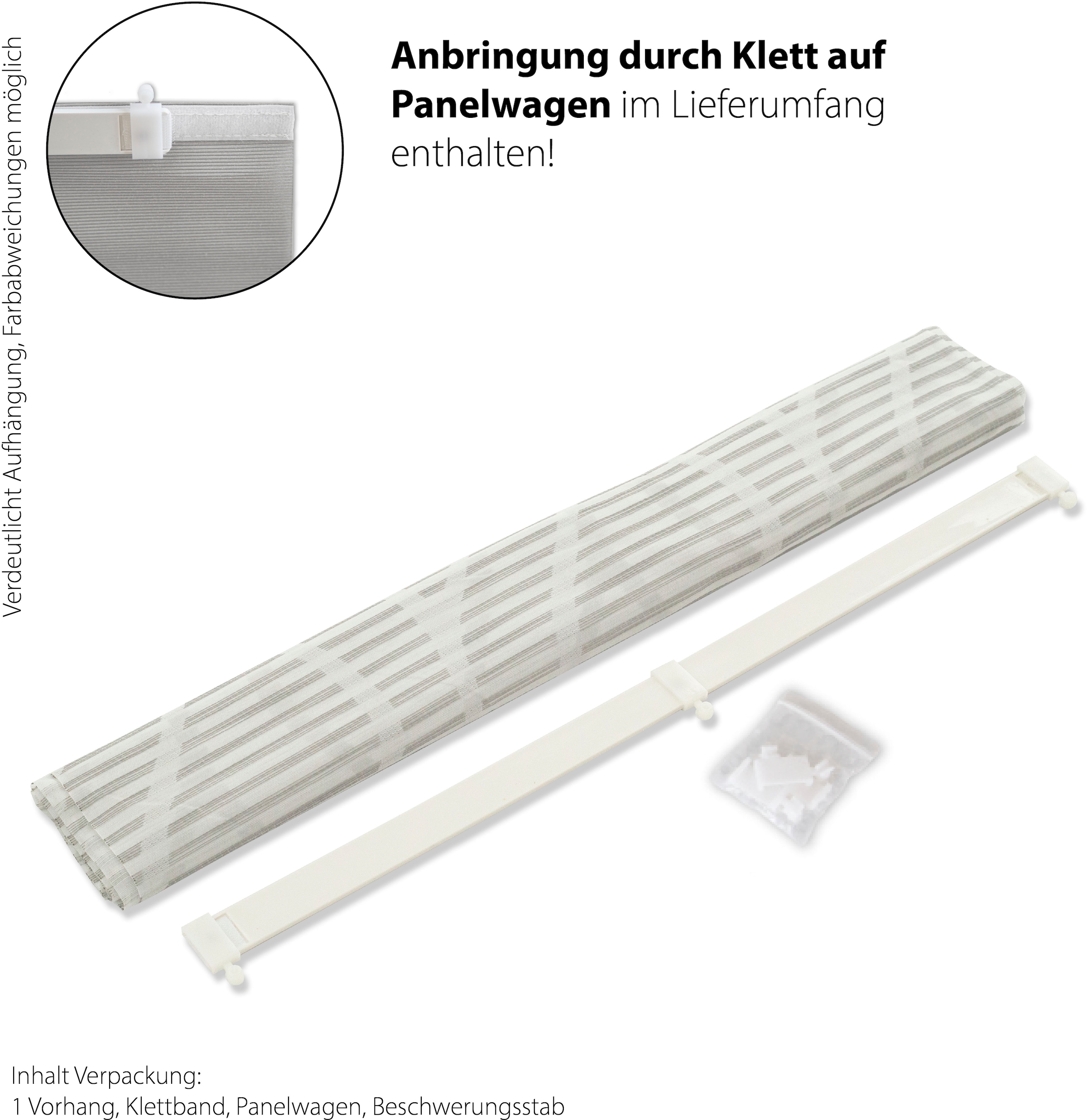 HOMING Schiebegardine »Genaro«, (1 St.), Streifen, Wellen, modern, Wohnzimmer, Schlafzimmer