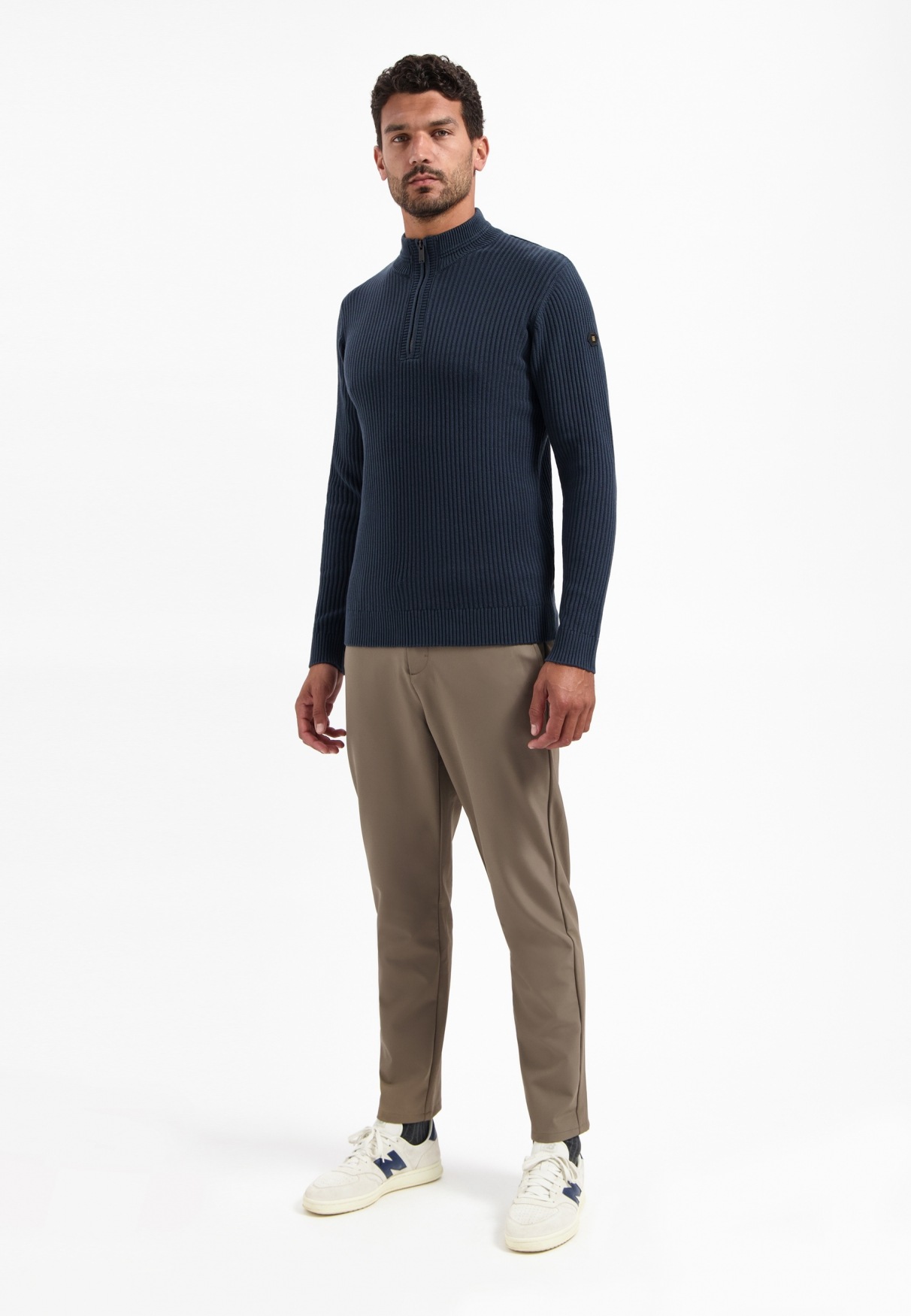 NO EXCESS Stehkragenpullover »No Excess Schwerer gerippter Strickpullover«