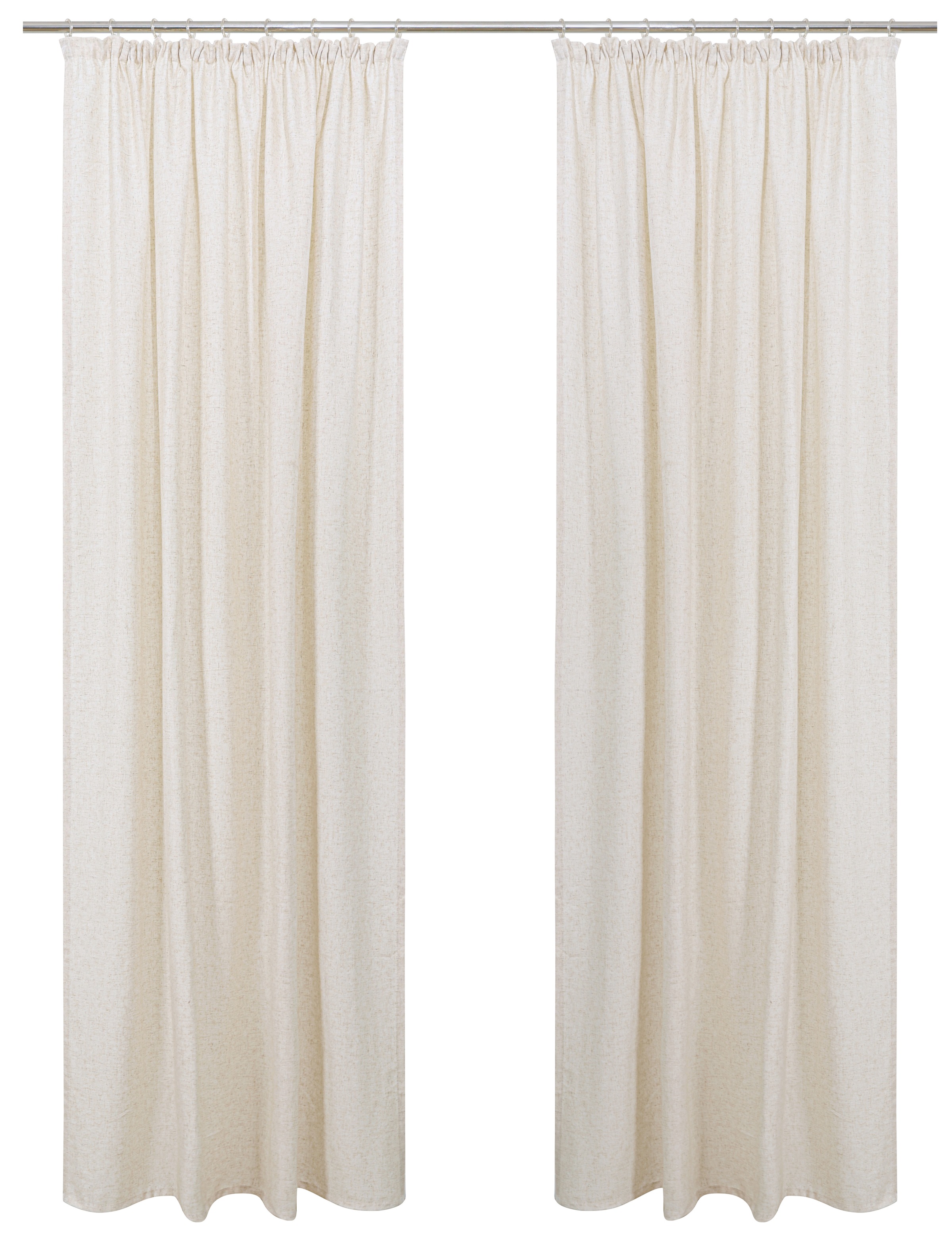 my home Gardine »Rudy« Kräuselband 2 Stk. tlg. Halbtransparent, Leinenlook, günstig online kaufen