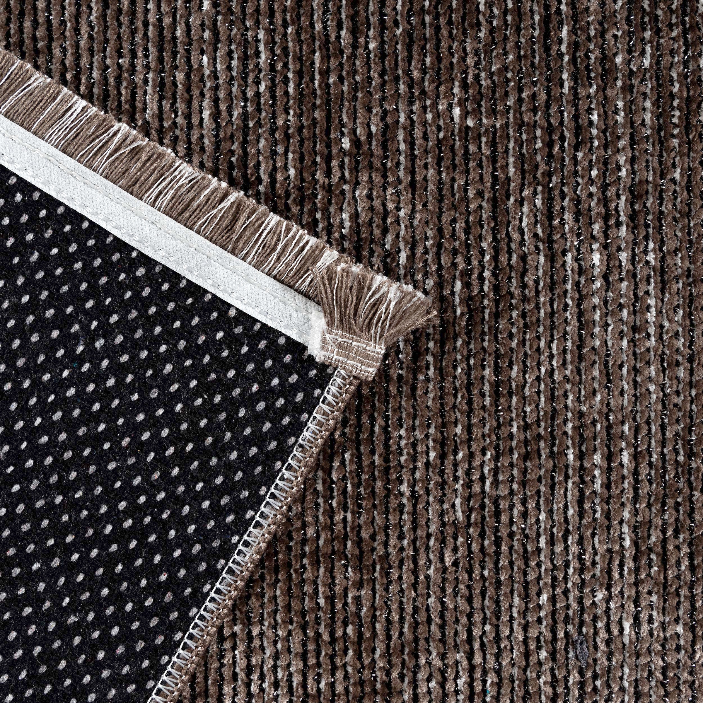 Sehrazat Teppich »Stela«, rechteckig, 5 mm Höhe, waschbar, Flachgewebe, mit Fransen und Chenille