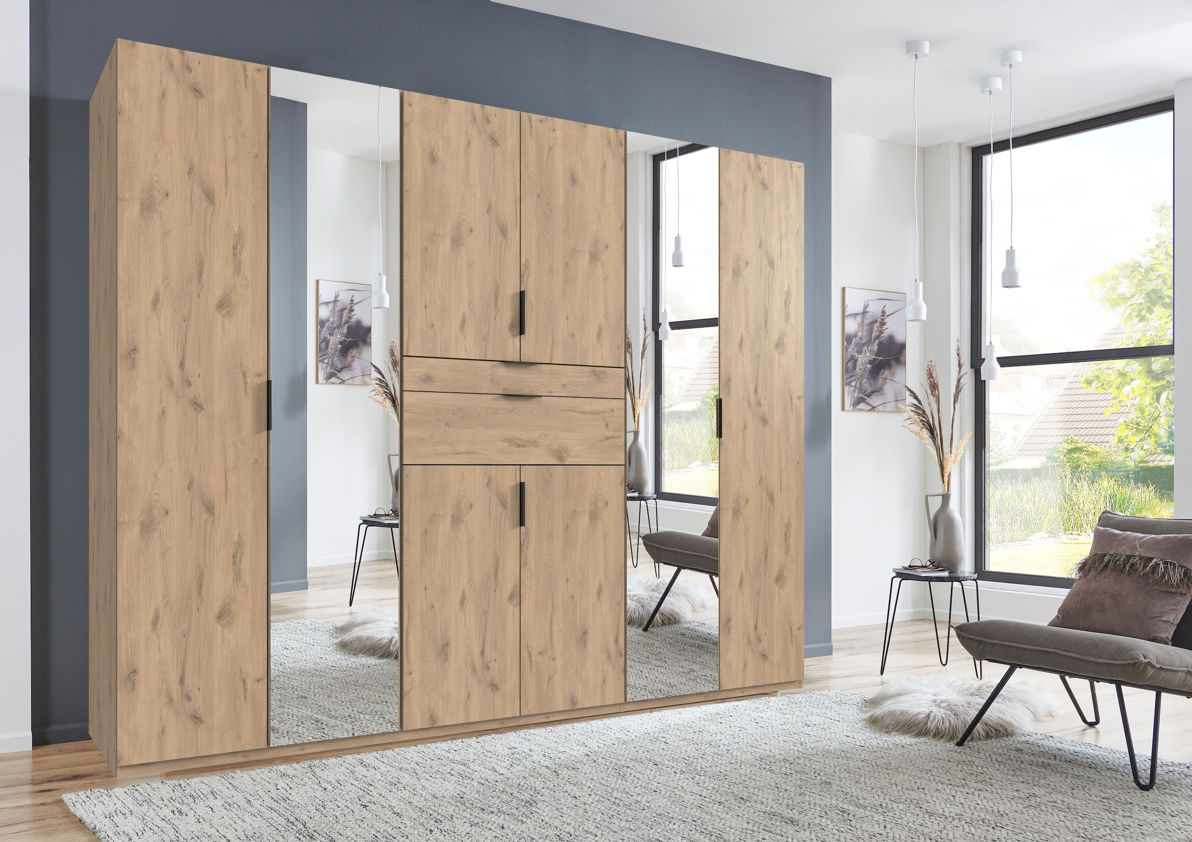 Wimex Drehtürenschrank »Moldau Kleiderschrank mit Spiegel Schlafzimmerschrank Bestseller«, Wähle deine Innenausstattung fertig konfiguriert im Schrank