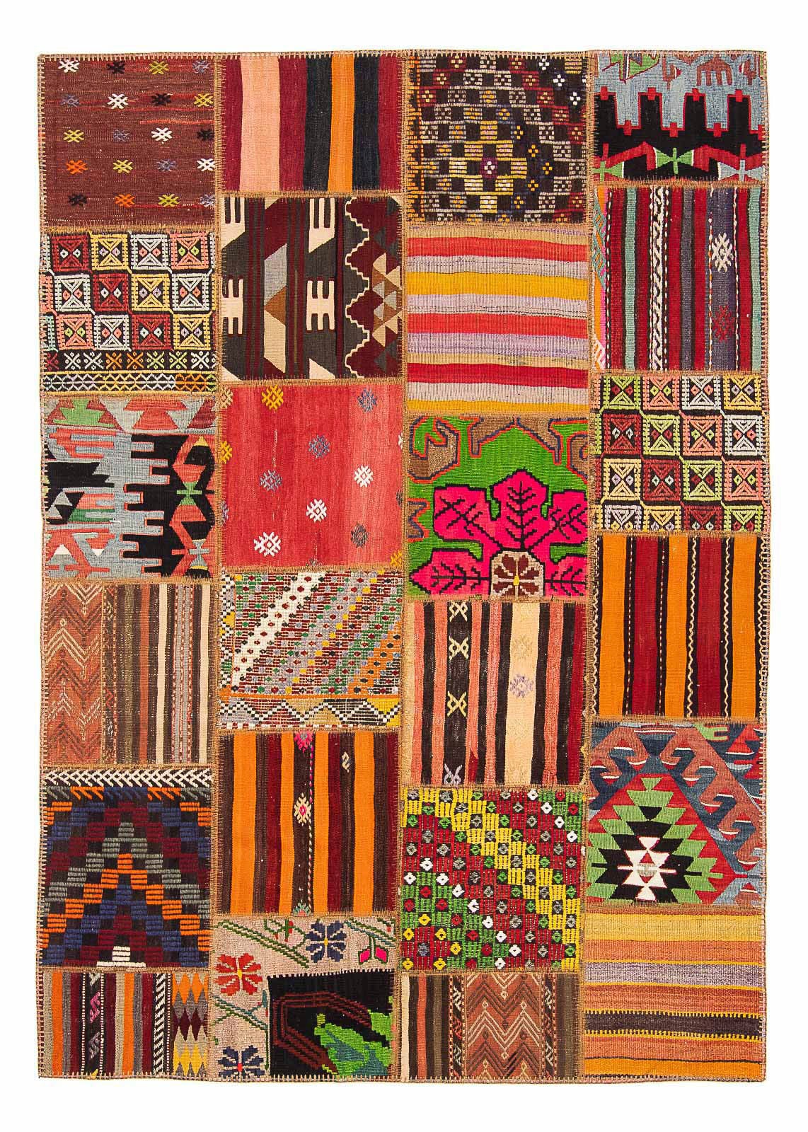 morgenland Wollteppich »Patchwork Patchwork 239 x 168 cm«, rechteckig, 5 mm günstig online kaufen