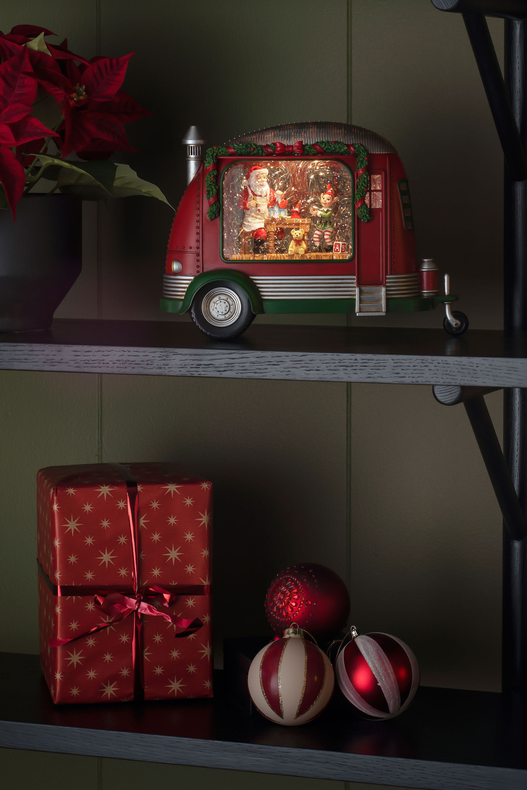 LED Raten bestellen Weihnachtsmann 1 »Karavan«, wassergefüllt, Laterne Spielsachen repariert KONSTSMIDE flammig-flammig, auf