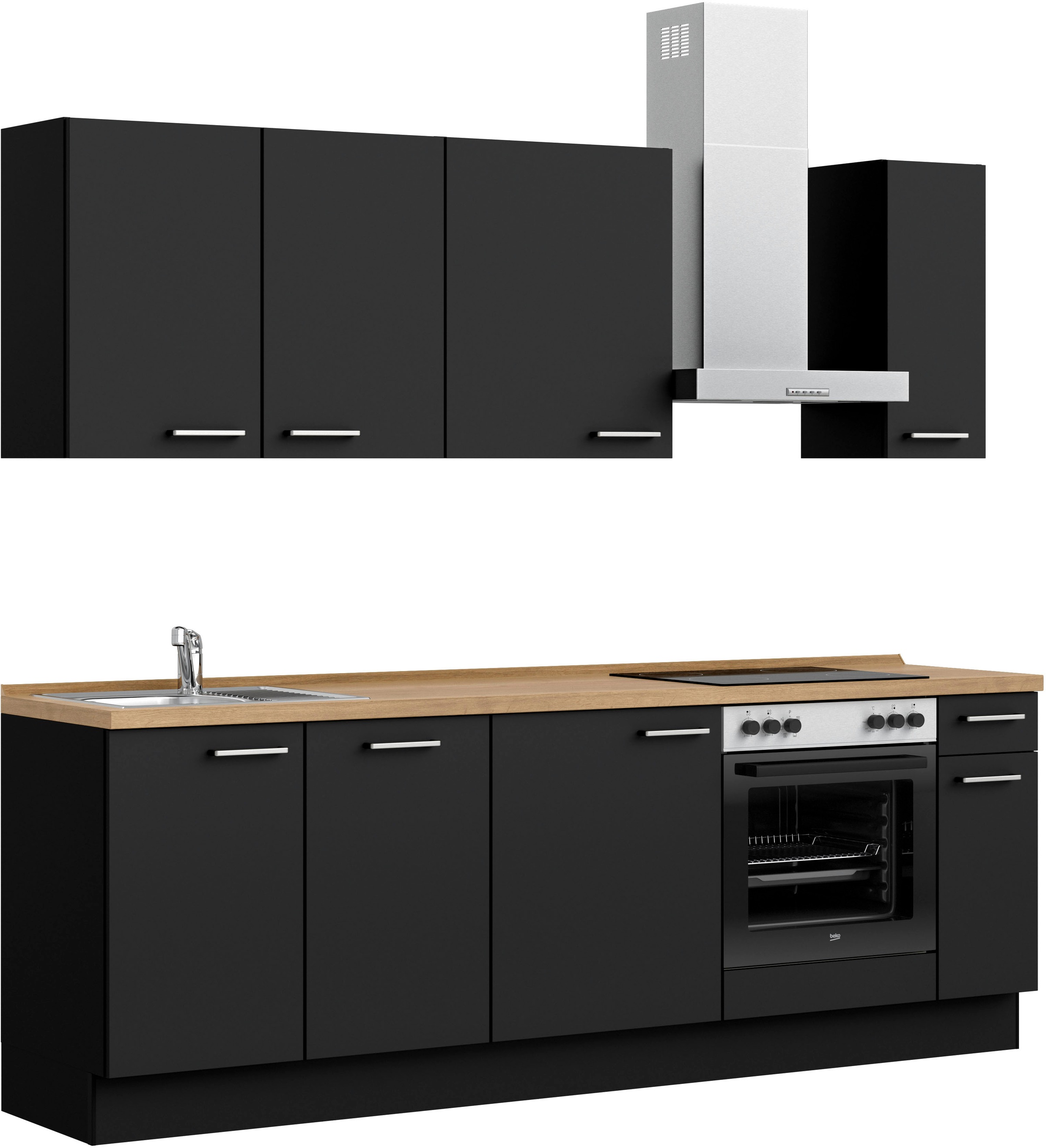 nobilia® Küchenzeile »"Touch I"«, vormontiert, Ausrichtung wählbar, Breite 240 cm, wahlw. mit E-Geräten
