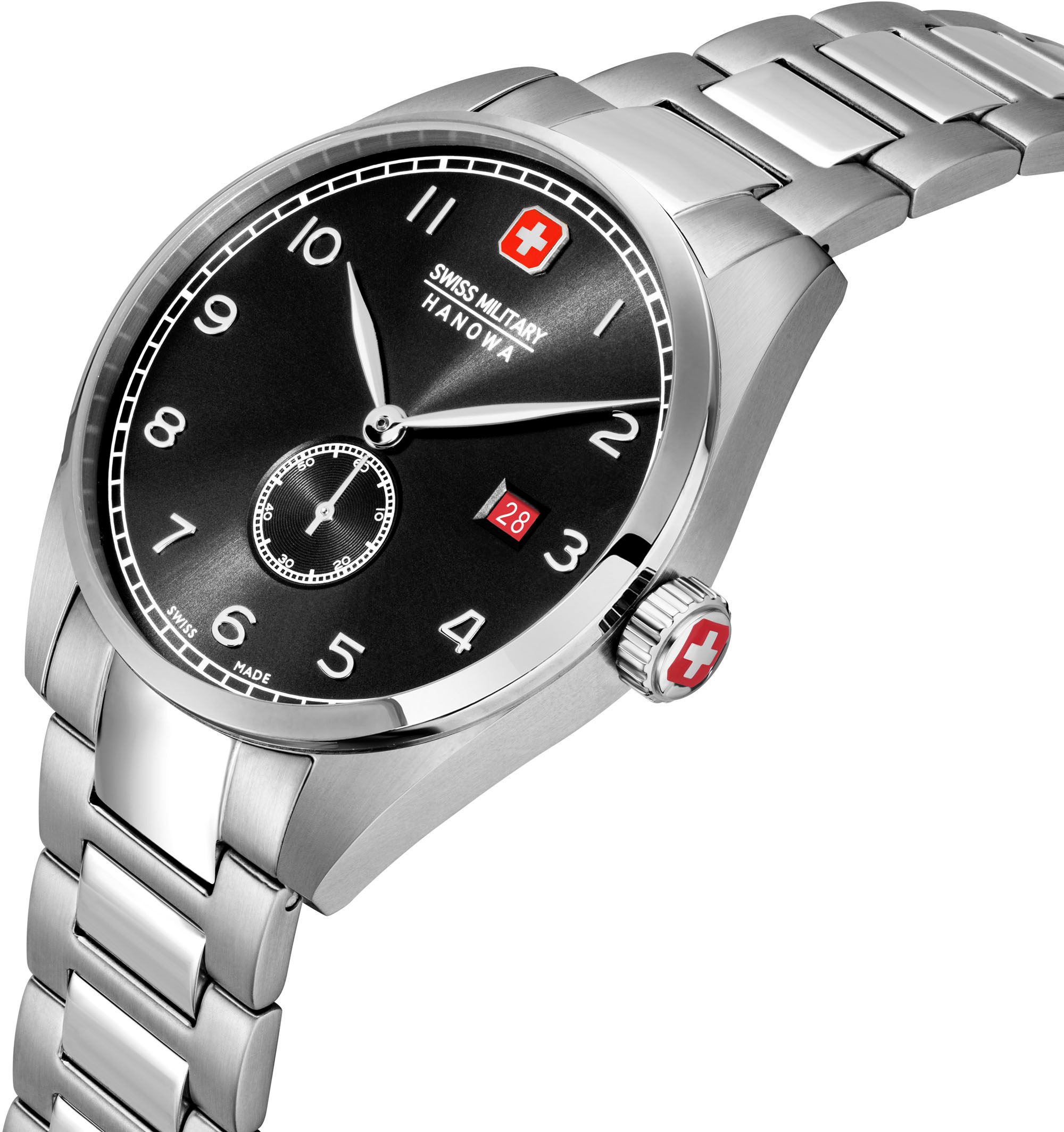 Swiss Military Hanowa Quarzuhr »LYNX, SMWGH0000704«, Armbanduhr, Herrenuhr, Datum, Saphirglas, Swiss Made