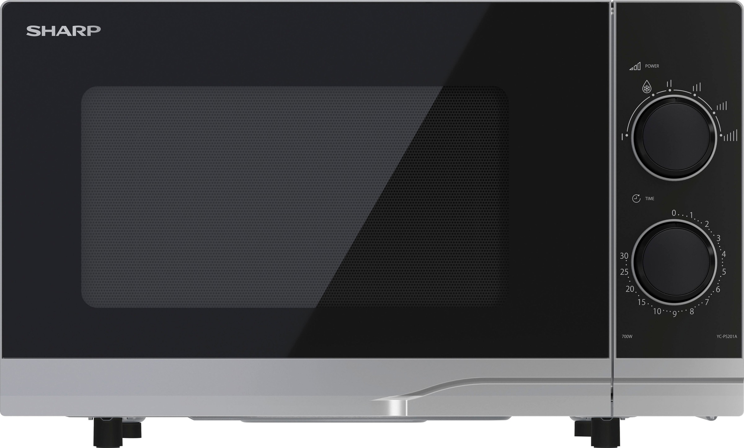 SHARP Mikrowelle »YC-PS201AE-S« Mikrowelle 700 W Silber/Schwarz