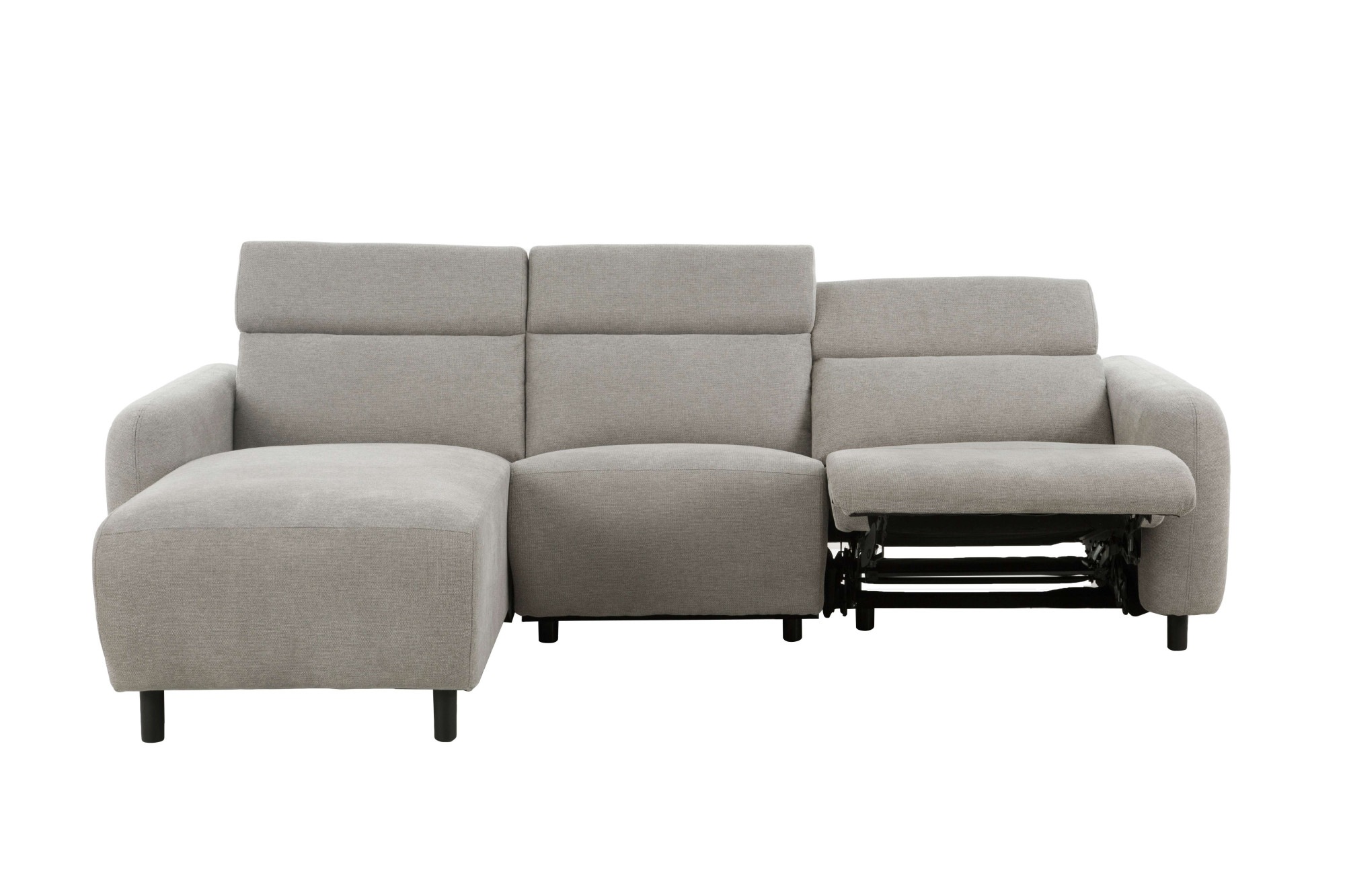 Home affaire Ecksofa »SKAANE Struktur, L-Form, 274 cm, manuelle u. elektrische Funktion,«, rundes Design, Kopfteilverstellung, Federkernpolsterung