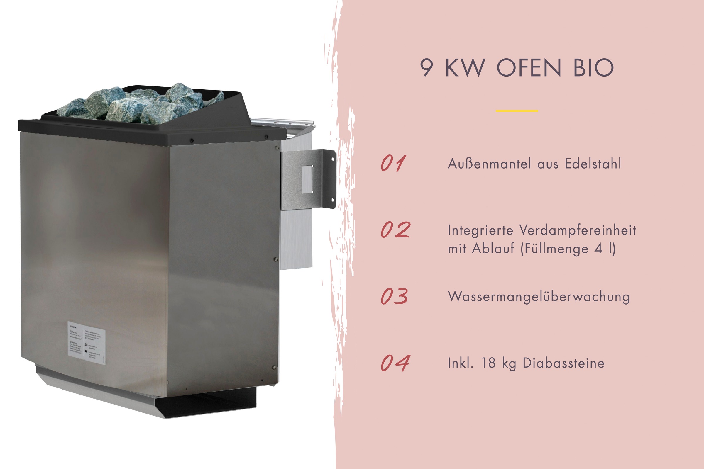 welltime Sauna »Jacky«, mit bronzierter Ganzglastür, für bis zu 3 Personen