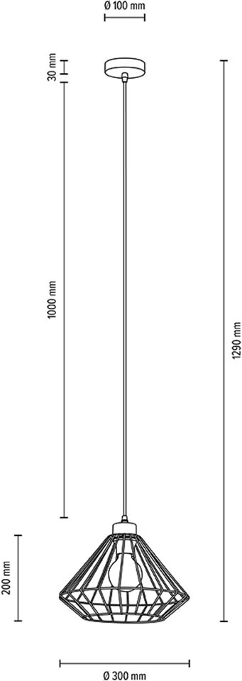 BRITOP LIGHTING Hängeleuchte »Raquelle«, 1 flammig, Leuchtmittel E27 | ohne Leuchtmittel-Leuchtmittel wechselbar, Dekorative Leuchte aus Metall, passende LM E27 / exkl., Made in Europe