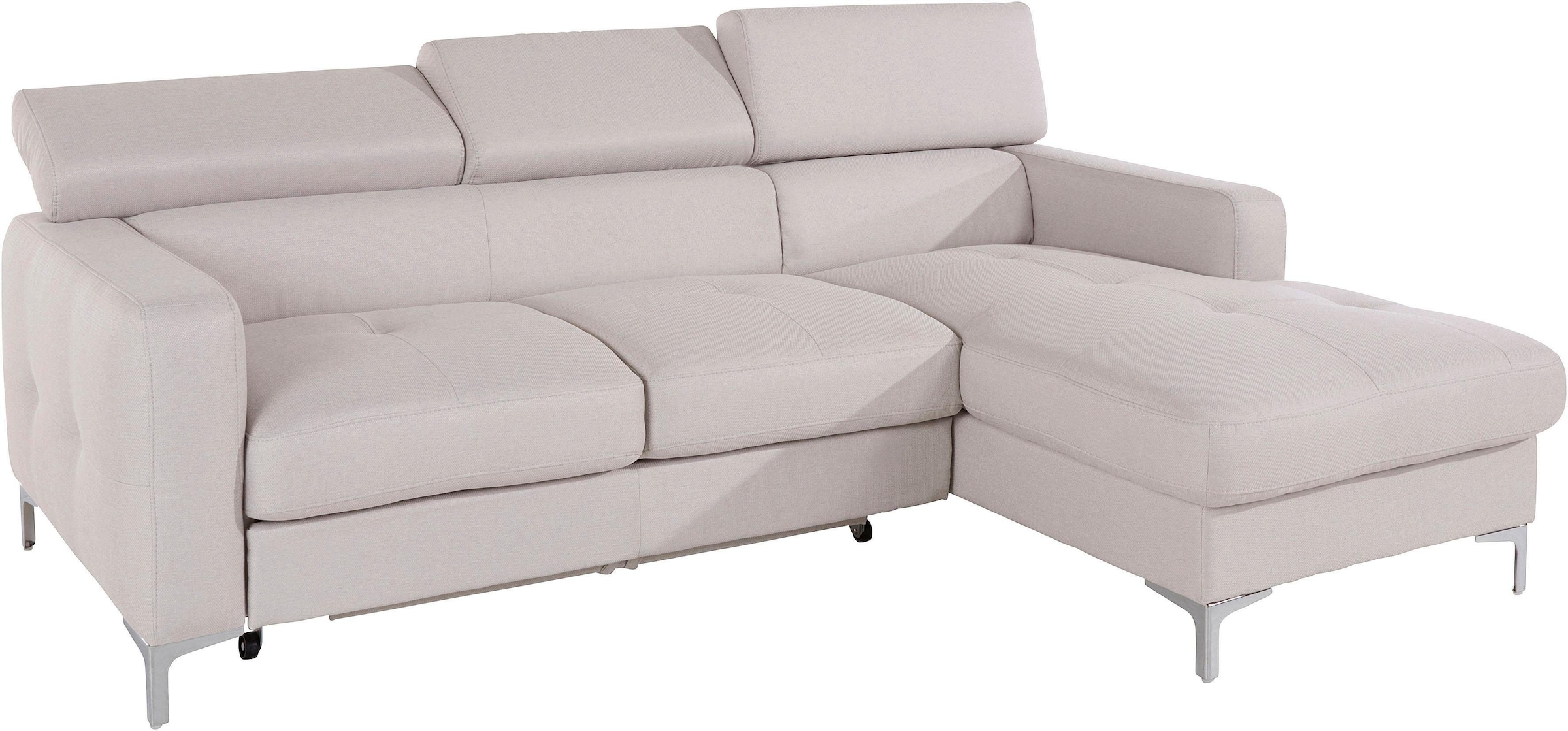 COTTA Polstergarnitur »Sammy L-Form«, (Set), Set bestehend aus: Ecksofa mit Kopfteilverstellung & Hocker