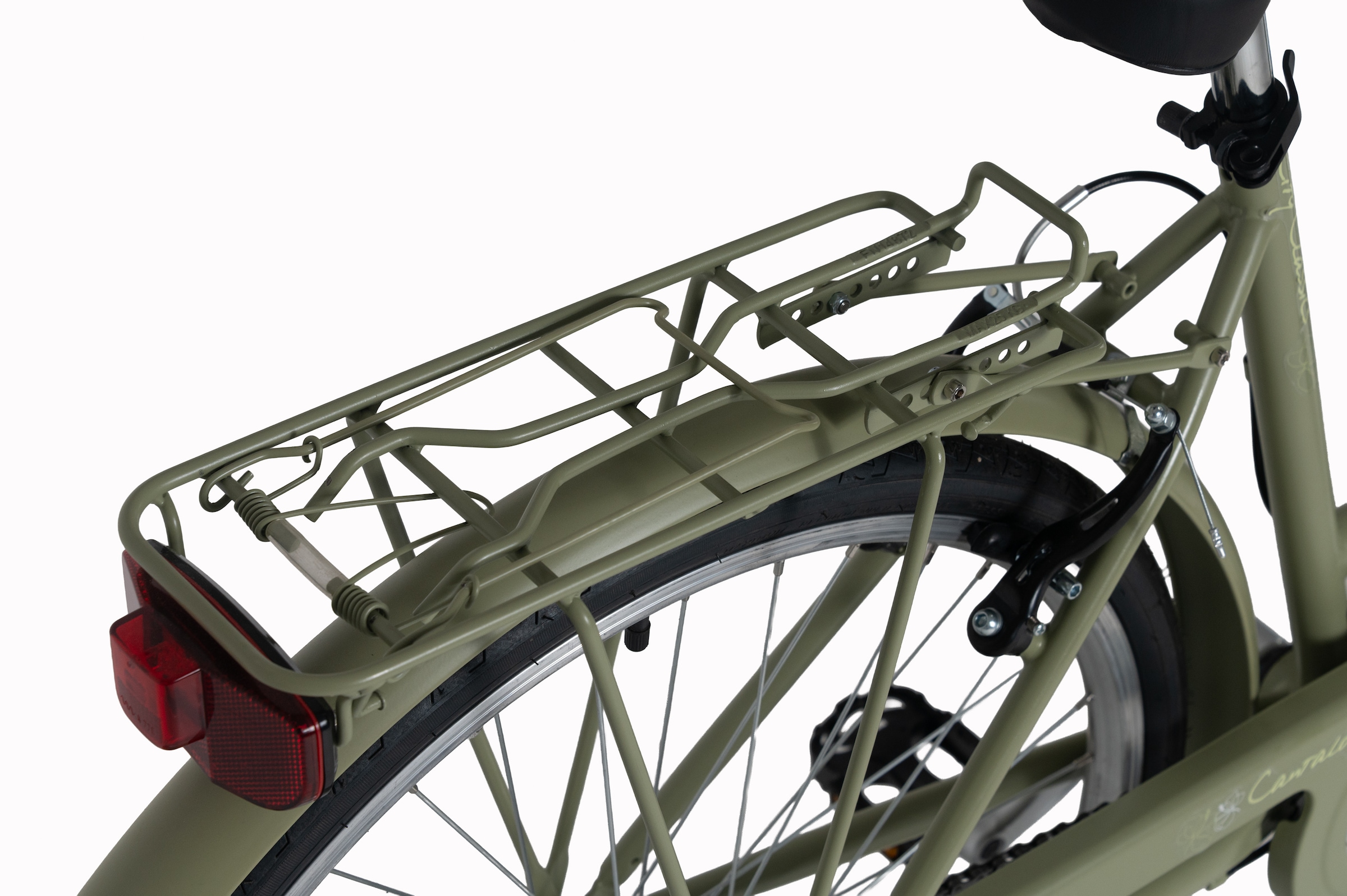 Dacapo Cityrad »DaCapo Citybike 26'' Cantaloupe khaki mit Korb« 6 Gang Shimano Tourney Schaltwerk Kettenschaltung