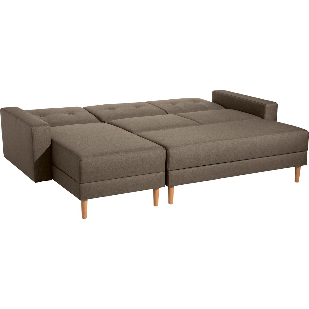 Max Winzer® Ecksofa »Just Chill«, Schlafsofa mit Recamiere, Rückenverstellung, inklusive Stauraumhocker