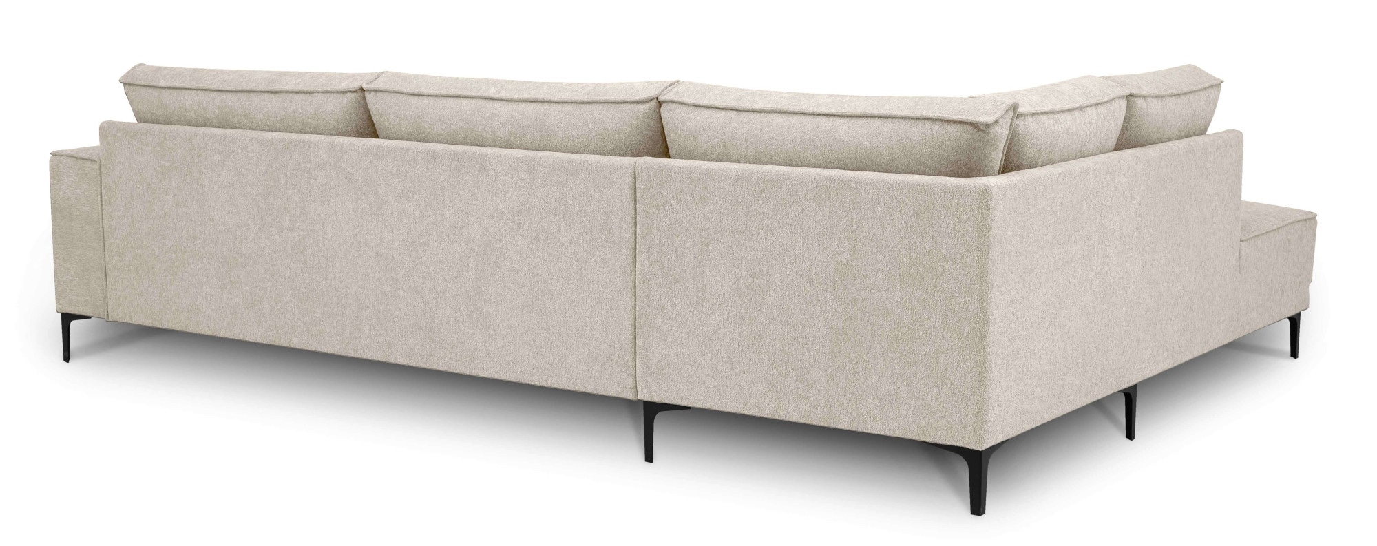Places of Style Ecksofa »Polsterecke Oland, Struktur, Flachgewebe, Luxus-Microfaser, Boucle«, L-Form, 289 cm, Wellenunterfederung, Skandi-Design, Metallfüße