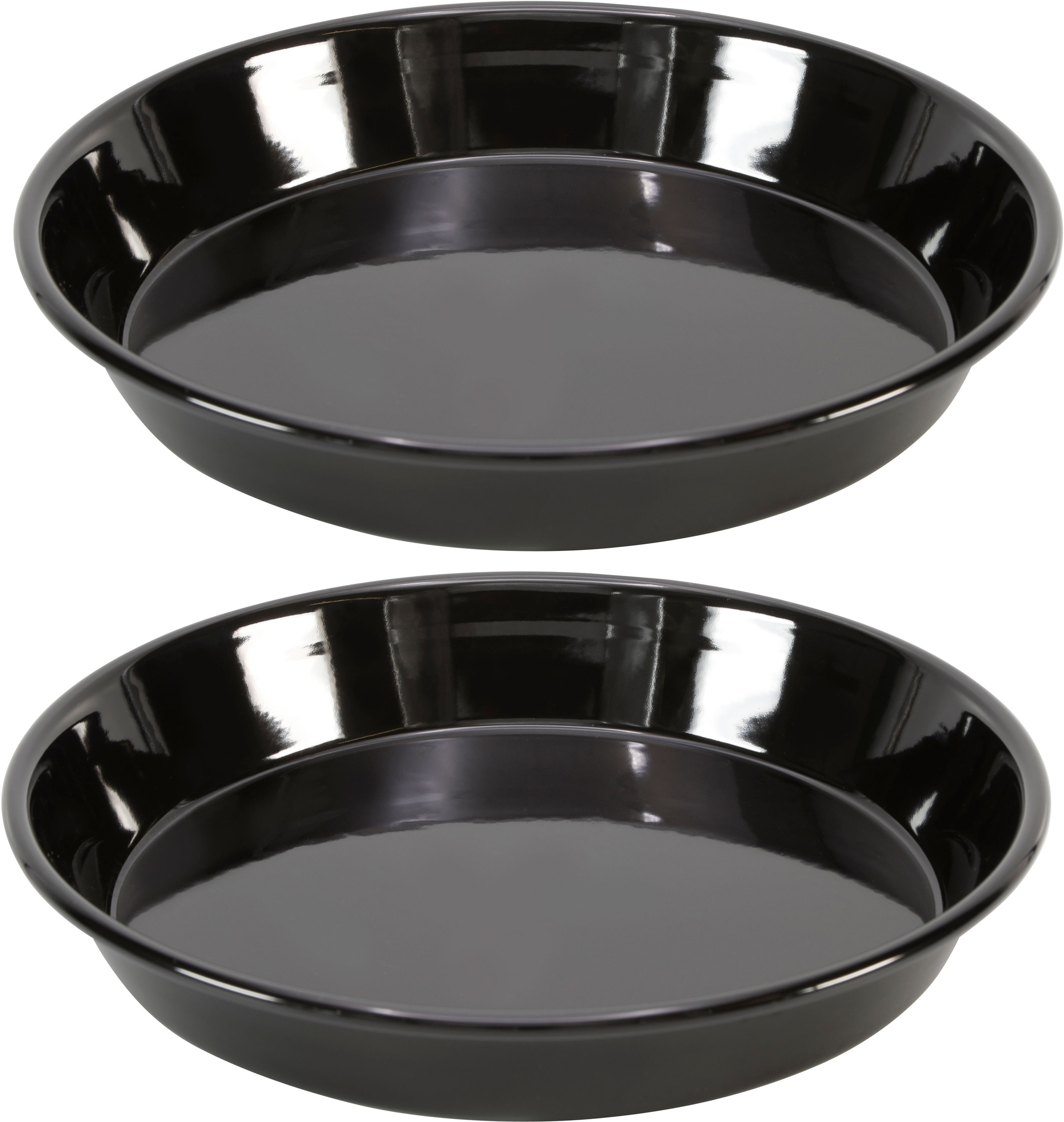 GSD HAUSHALTSGERÄTE Backblech Stahl Set, 2 Stk. tlg. Ø 20 cm schwarz