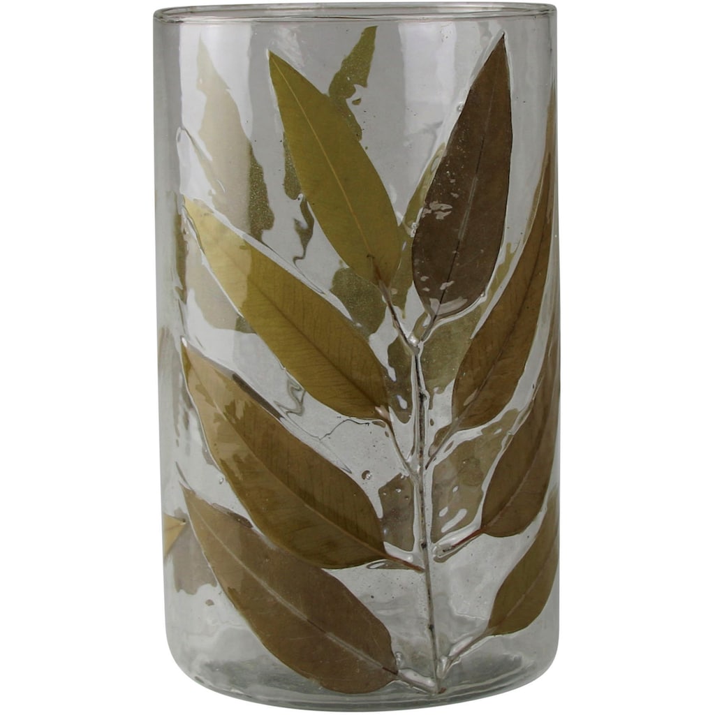 AM Design Windlicht »Kerzenhalter Zweig mit Blättern, aus Glas«, (1 St.)