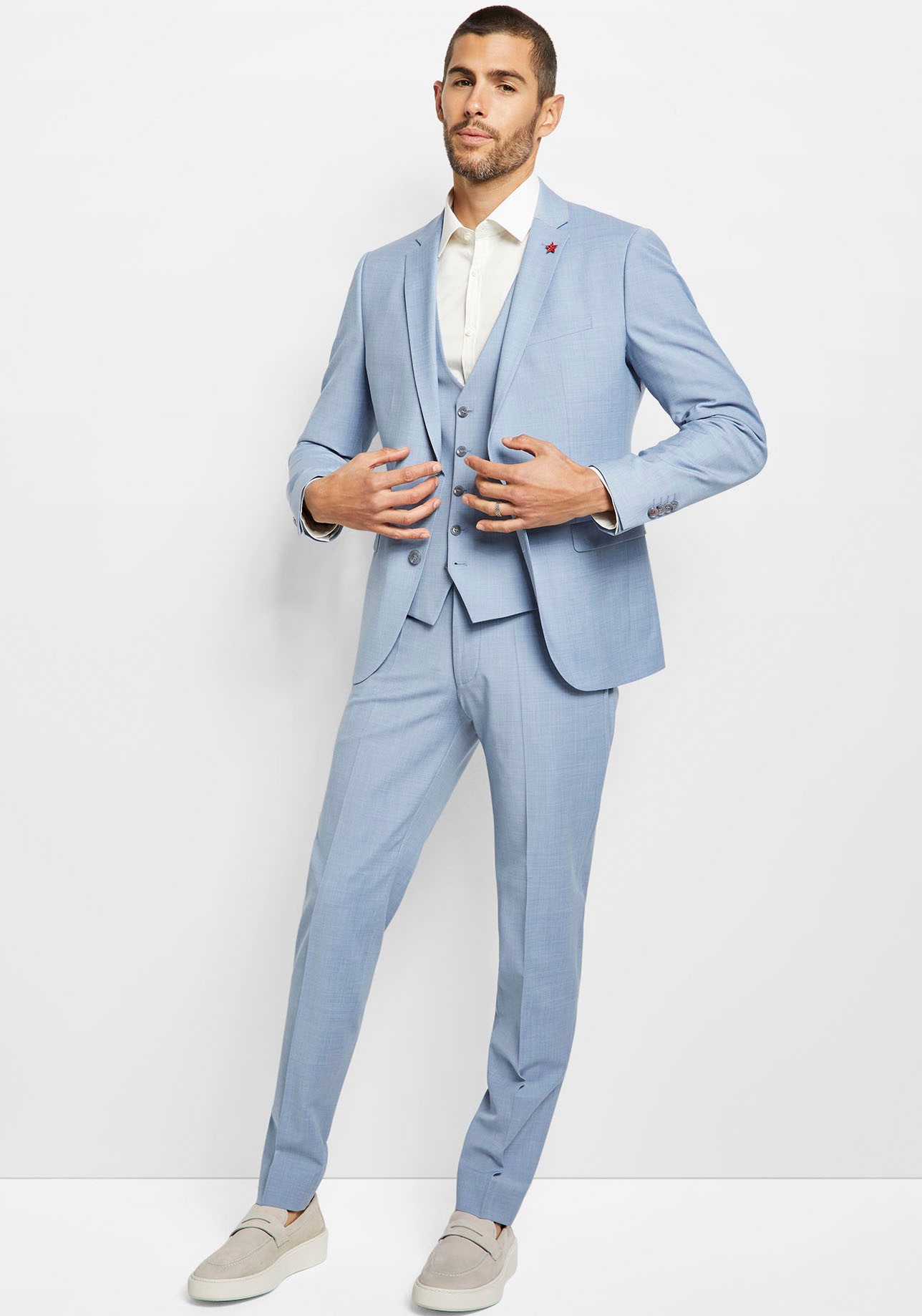 CINQUE Anzug »CIMONOPOLI« 2 tlg. schmal mit Powerstretch hellblau 56 56 Anzug von Cinque