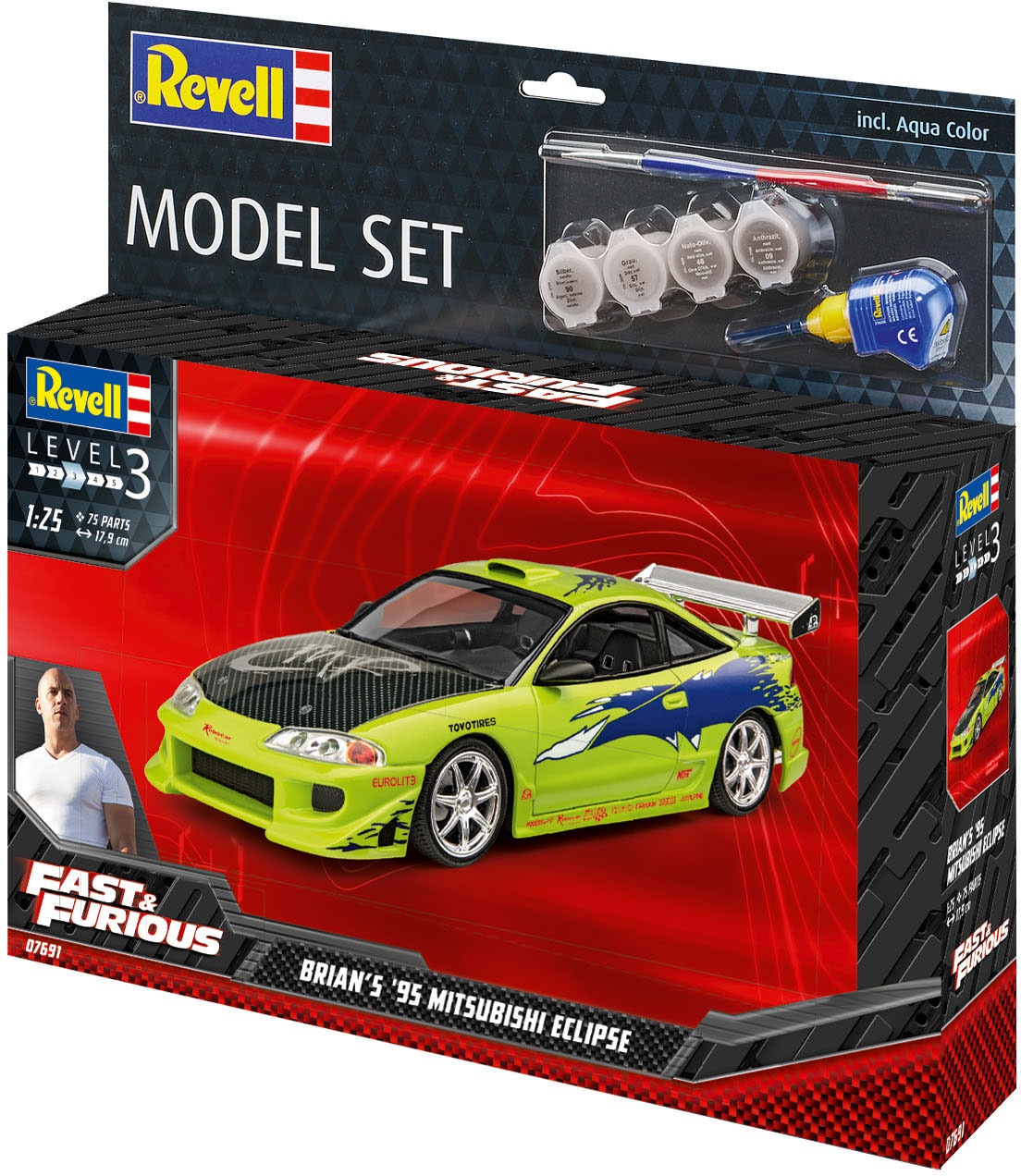 Revell® Modellbausatz »Fast & Furious - Brians 1995 Mitsubishi Eclipse«, 1:25
