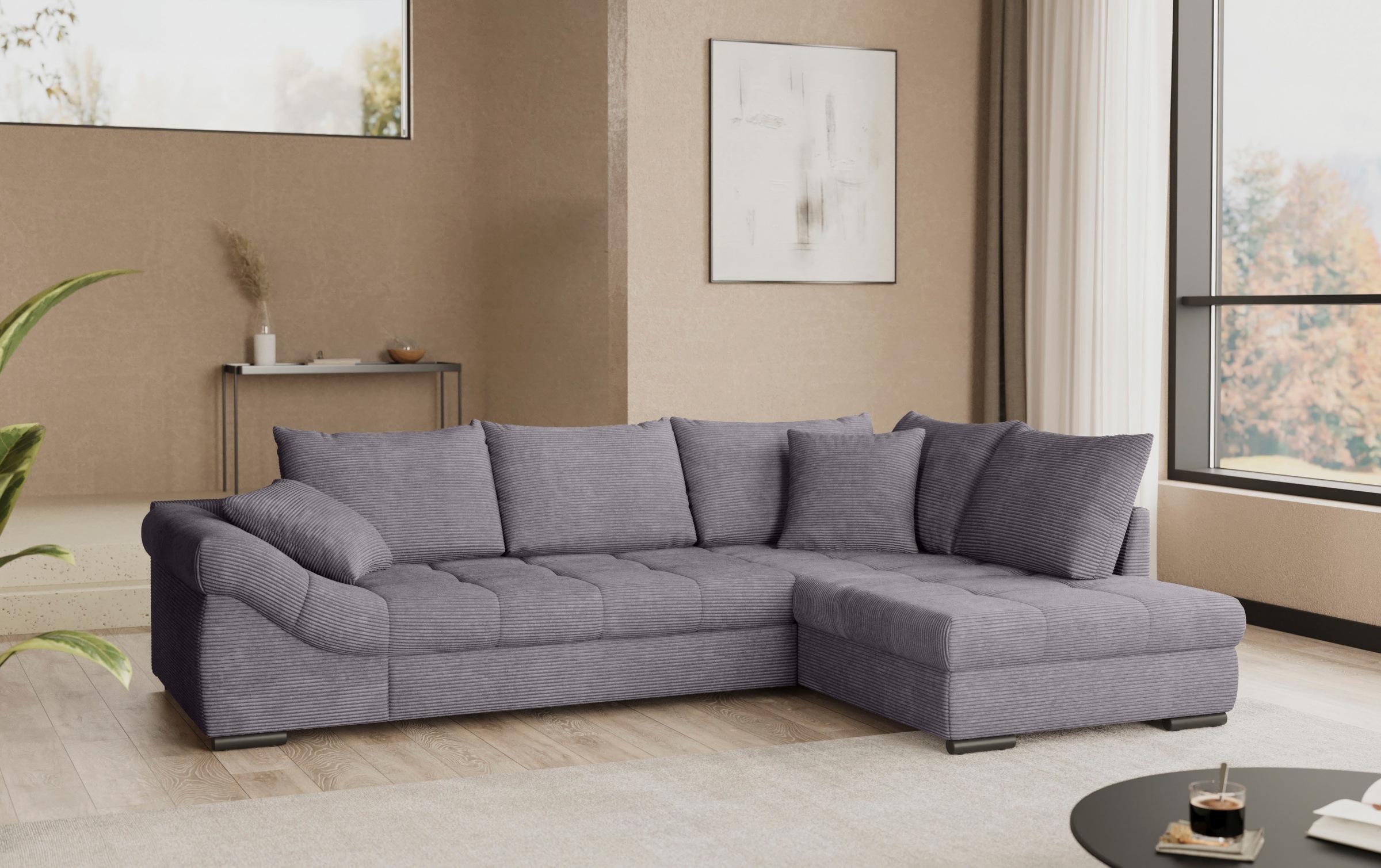 Mr. Couch Ecksofa "Allegro, L-Form" mit Hochschläfer-Bettauszug, wahlweise günstig online kaufen