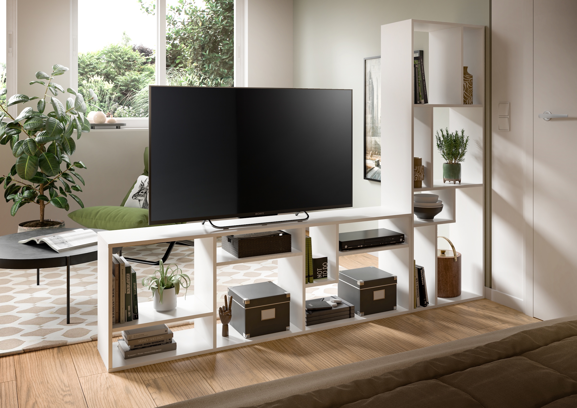INOSIGN Standregal »Korak, Breite 159 cm, vertikal oder horizontal montierbar«, universal einsetzbar, Regal, Lowboard, Raumteiler, TV-Möbel, Wandregal