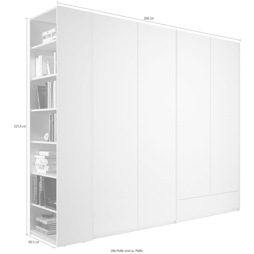 Müller SMALL LIVING Drehtürenschrank »Modular Plus Variante 8«, Schublade, Anbauregal wahlweise rechts oder links montierbar