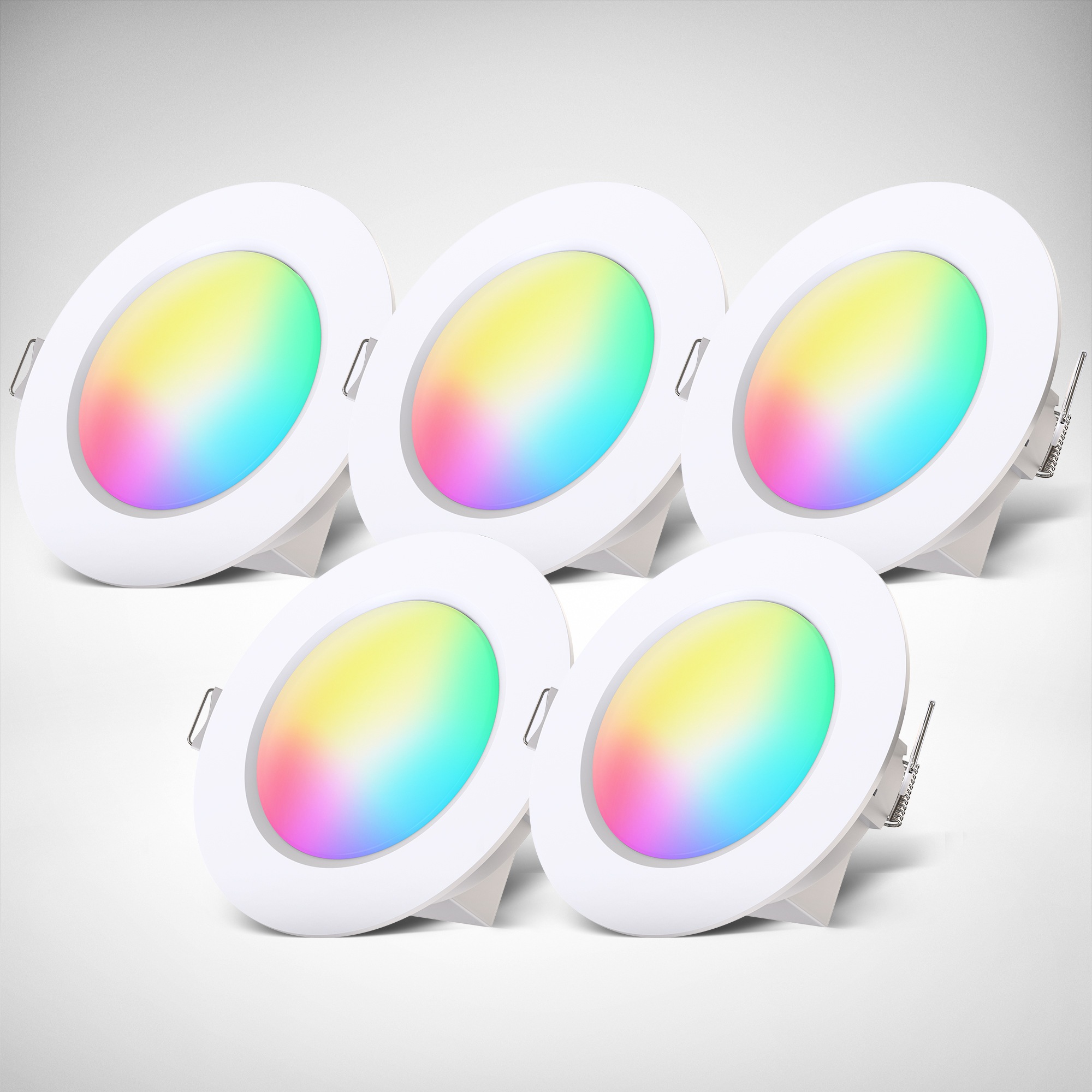 B.K.Licht LED Bad-Einbauleuchte, 5er-Set, Schutzart IP44, RGB-Modus, 3.000 günstig online kaufen