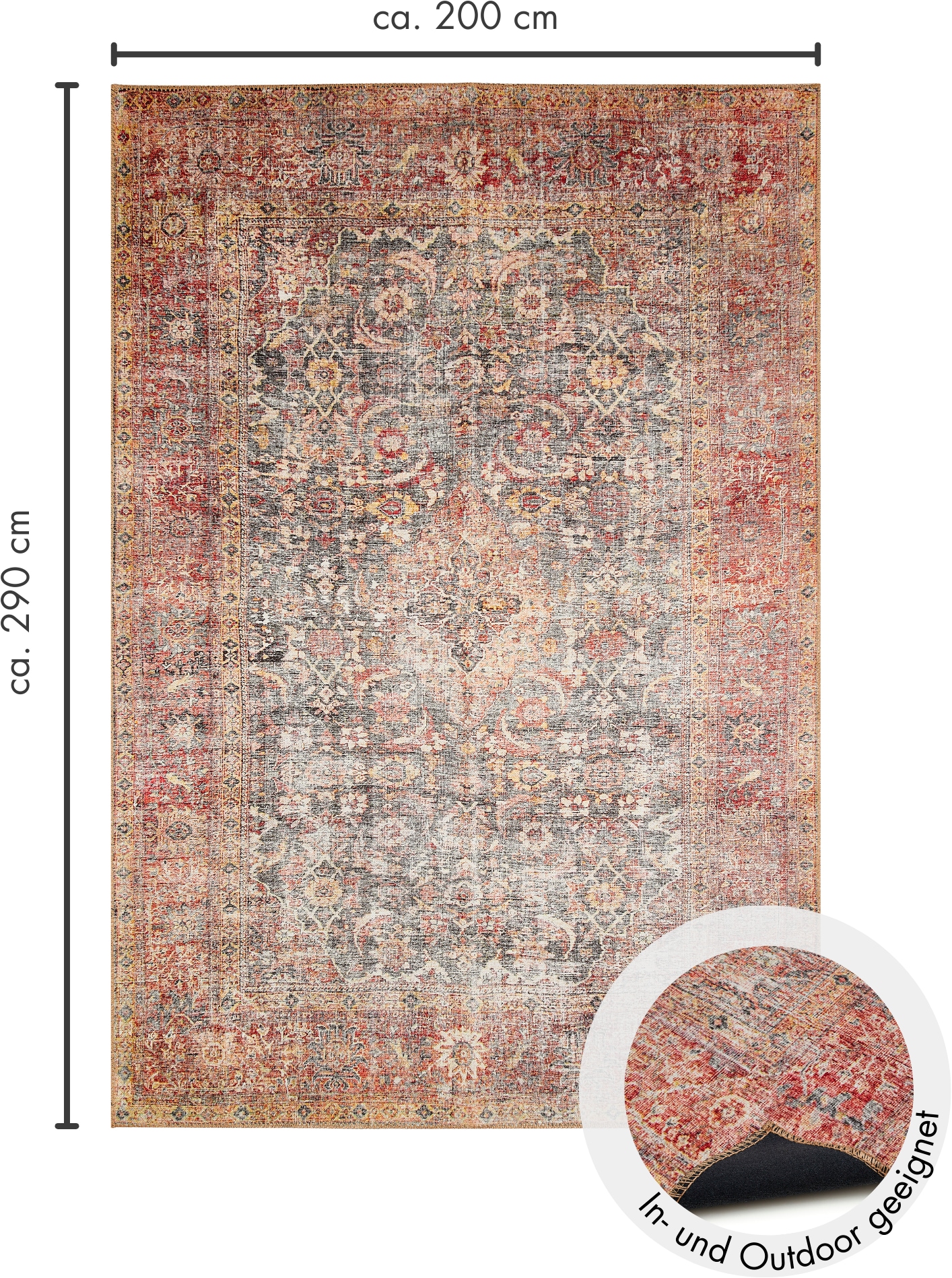 LUXOR living Teppich »Lago«, rechteckig, 6 mm Höhe, faltbarer Teppich, modernes Design, waschbar, In- und Outdoor geeignet