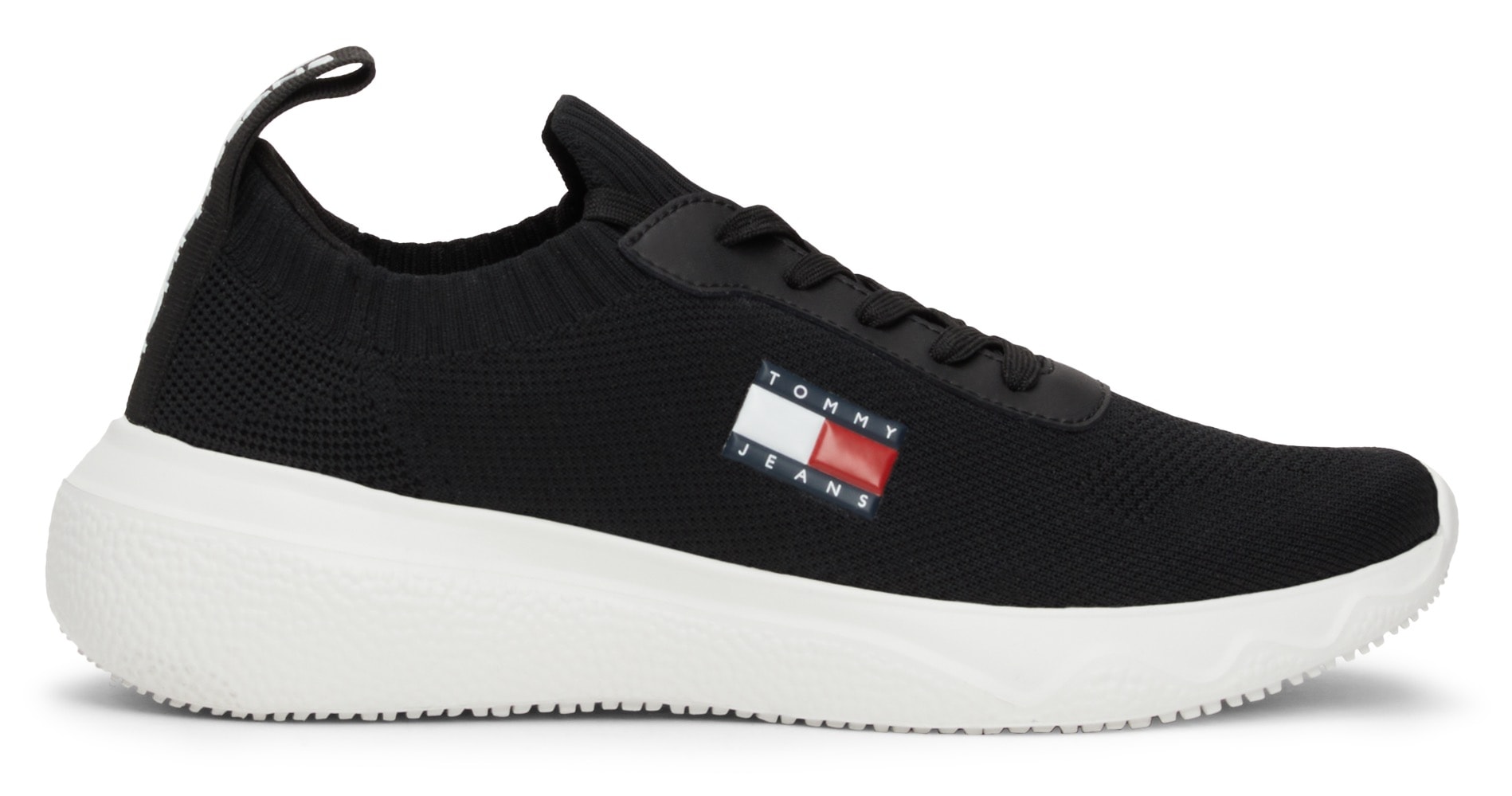 Tommy Jeans Slip-On Sneaker »TJW KNIT RUNNER«, Freizeitschuh, Halbschuh, Schlupfschuh mit seitlicher Logoflagge