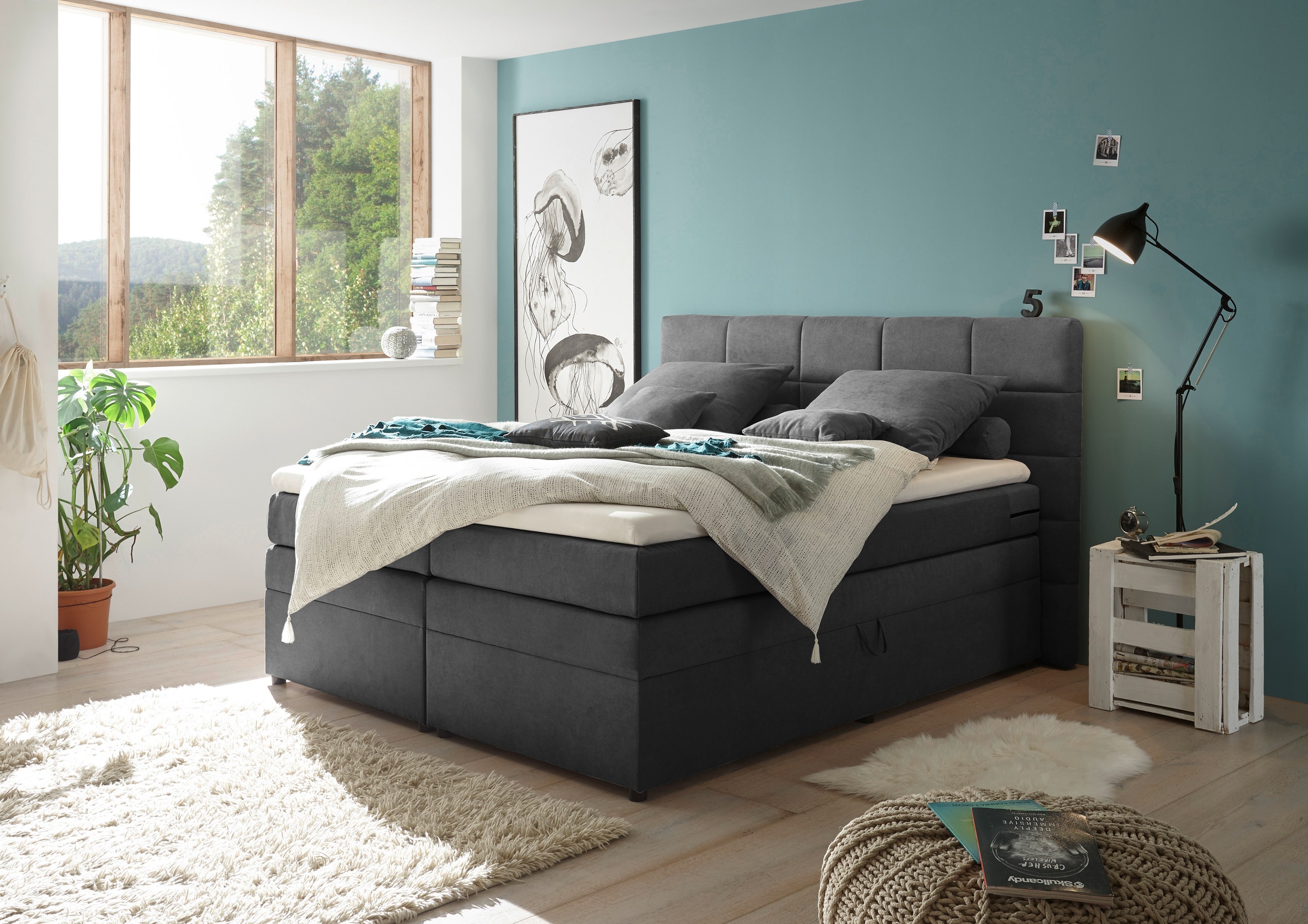 ED EXCITING DESIGN Boxspringbett »Tacoma«, inkl. Bettkasten und Topper günstig online kaufen