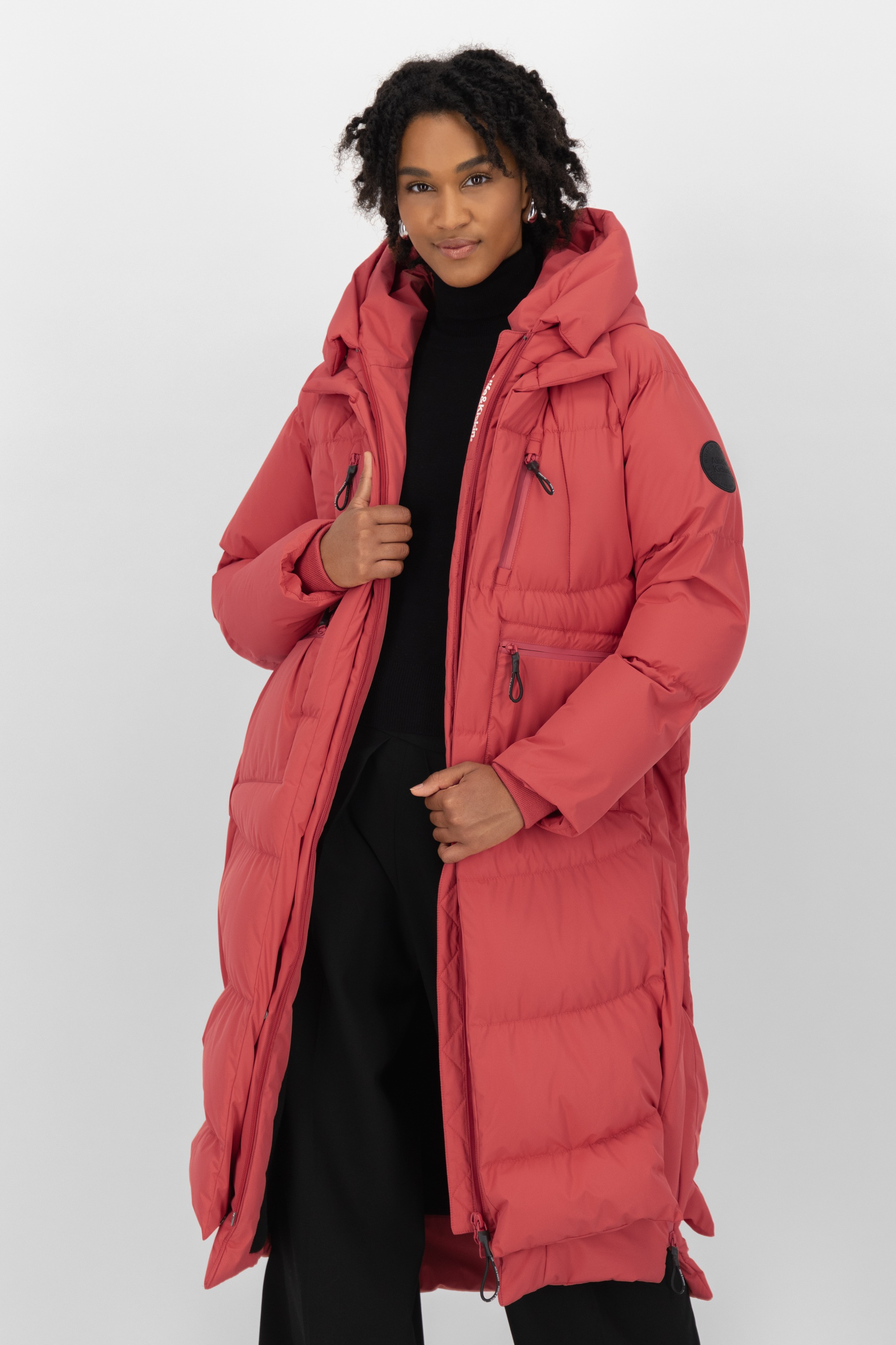 Alife & Kickin Winterjacke »Damen RihannaAK A«, mit Kapuze, Langer, warmer Wintermantel mit großer Kapuze und Fleece Innenfutter