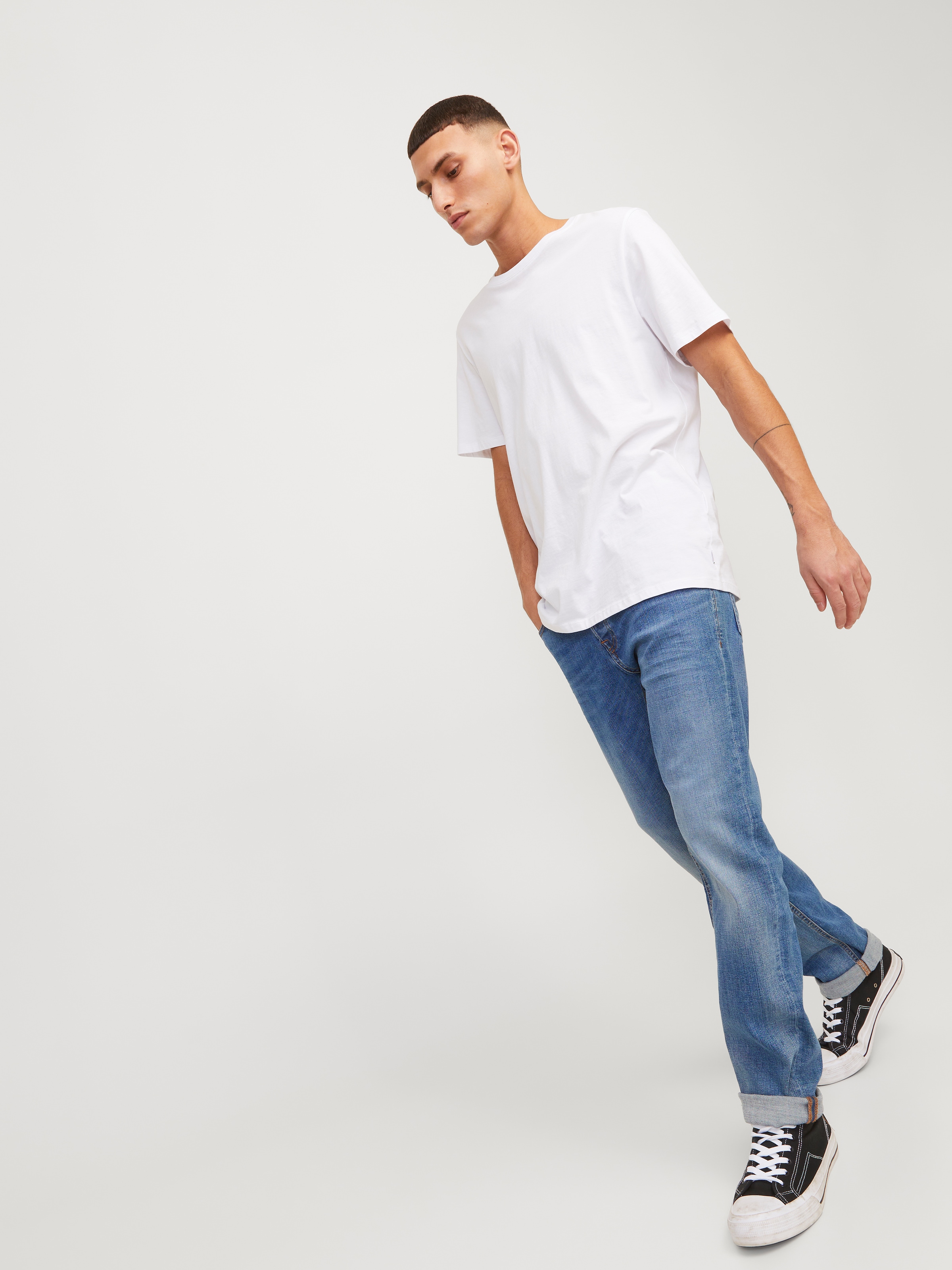 Jack & Jones Slim-fit-Jeans »JJITIM mit Waschung und praktischen Taschen« Abriebeffekte, modisch, slim fit, Denim