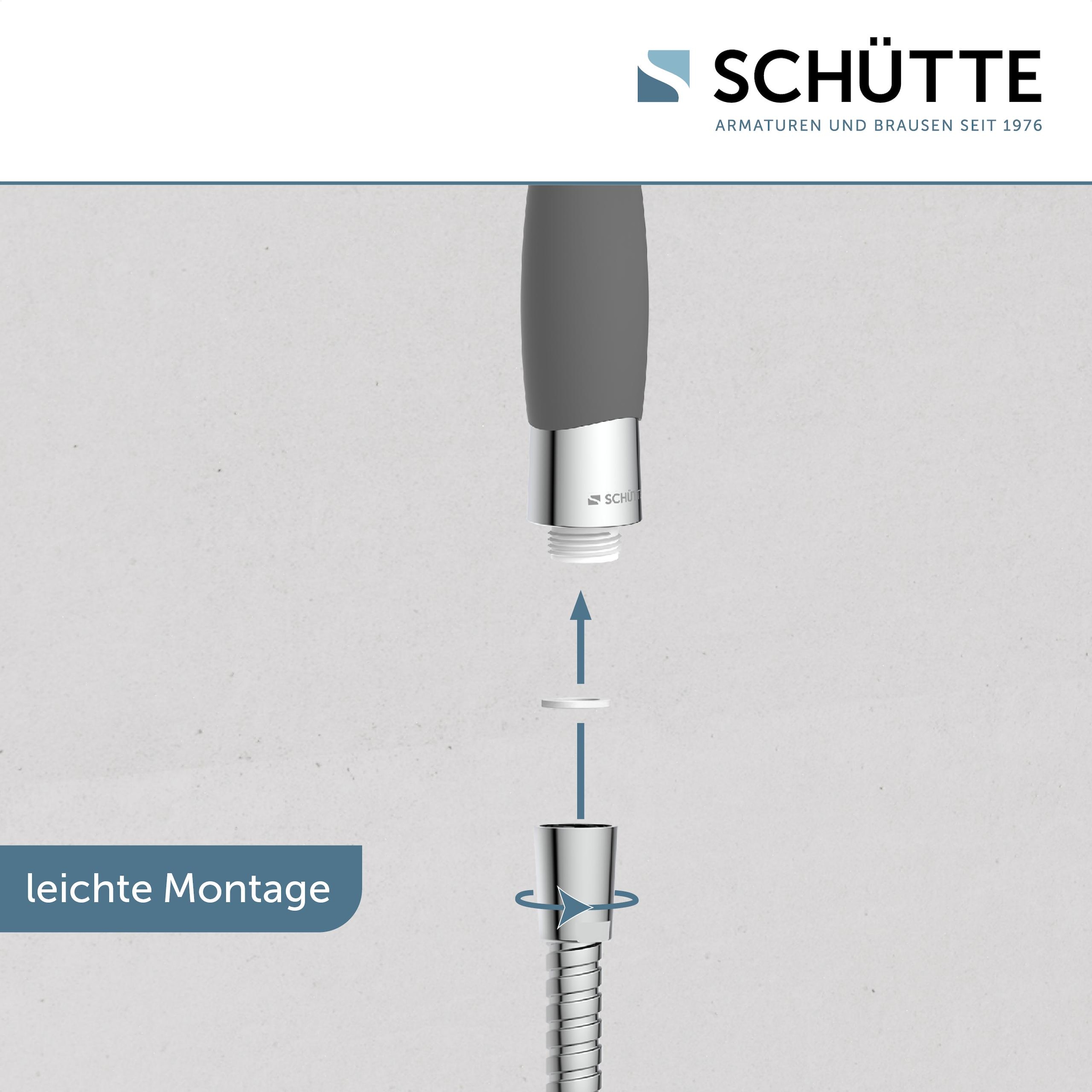 Schütte Handbrause »VITAL«, mit 4 Strahlarten, mit rutschfestem Griff, Duschbrause, Chrom/Schwarz