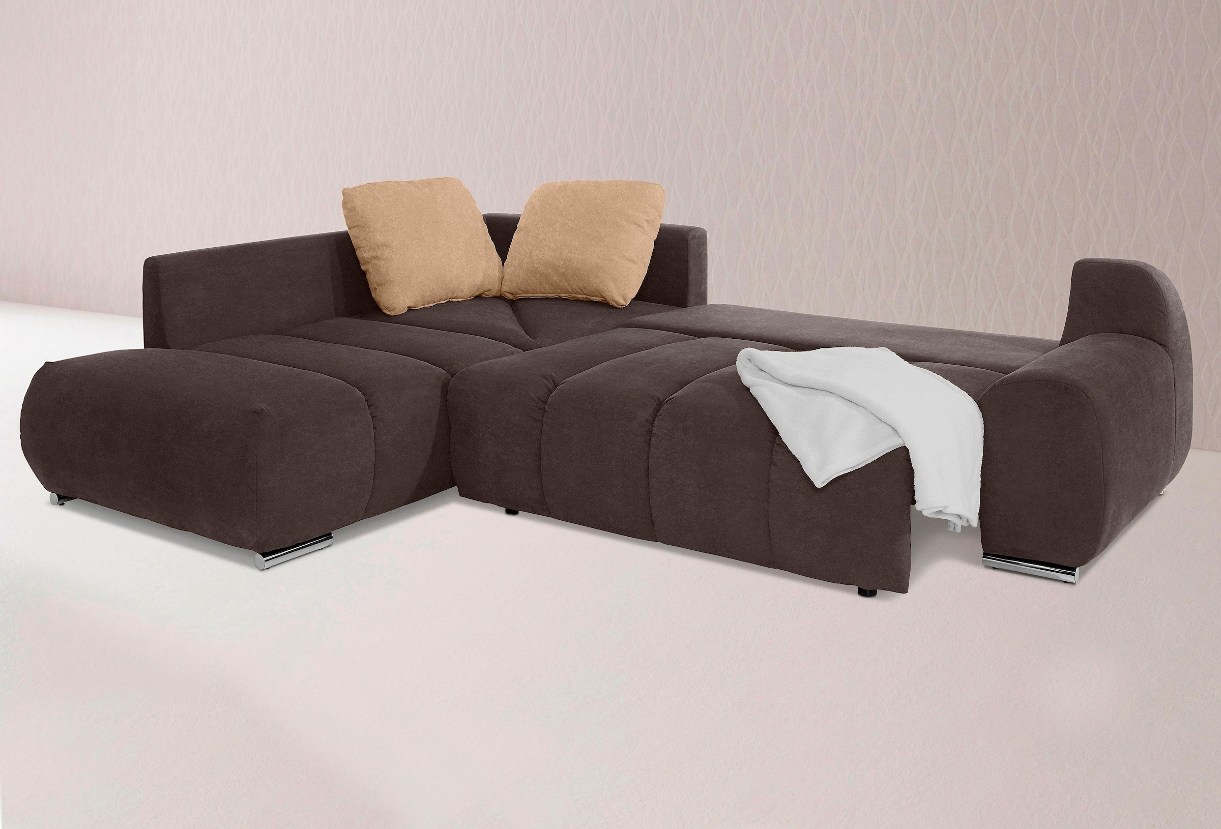 Home affaire Ecksofa »Bono L-Form« mit Ottomane, wahlweise mit Bettfunktion günstig online kaufen