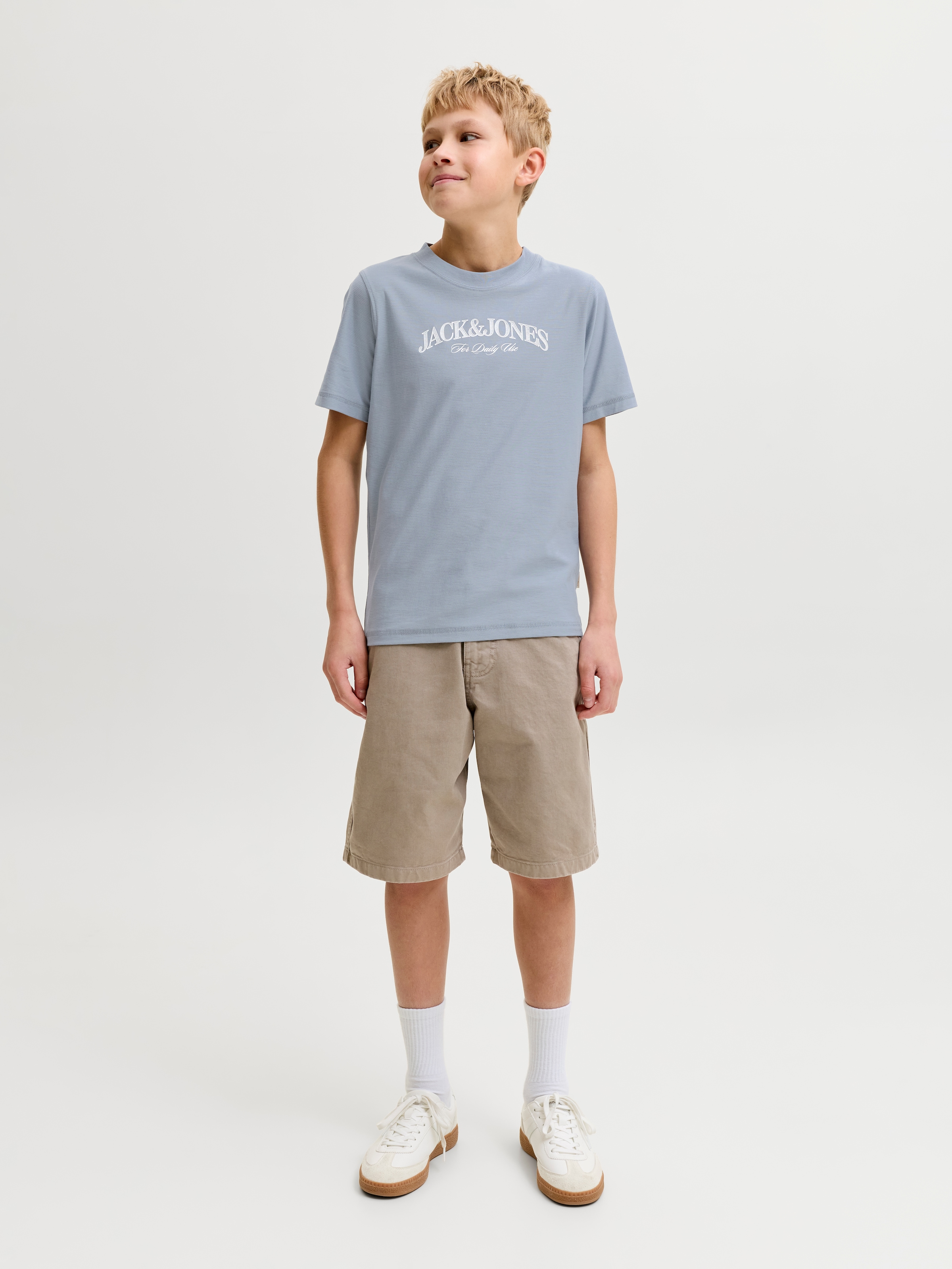 Jack & Jones Junior T-Shirt »JORCASSIS BRANDING TEE SS CREW NECK JNR« Baumwolle, normal geschnitten
