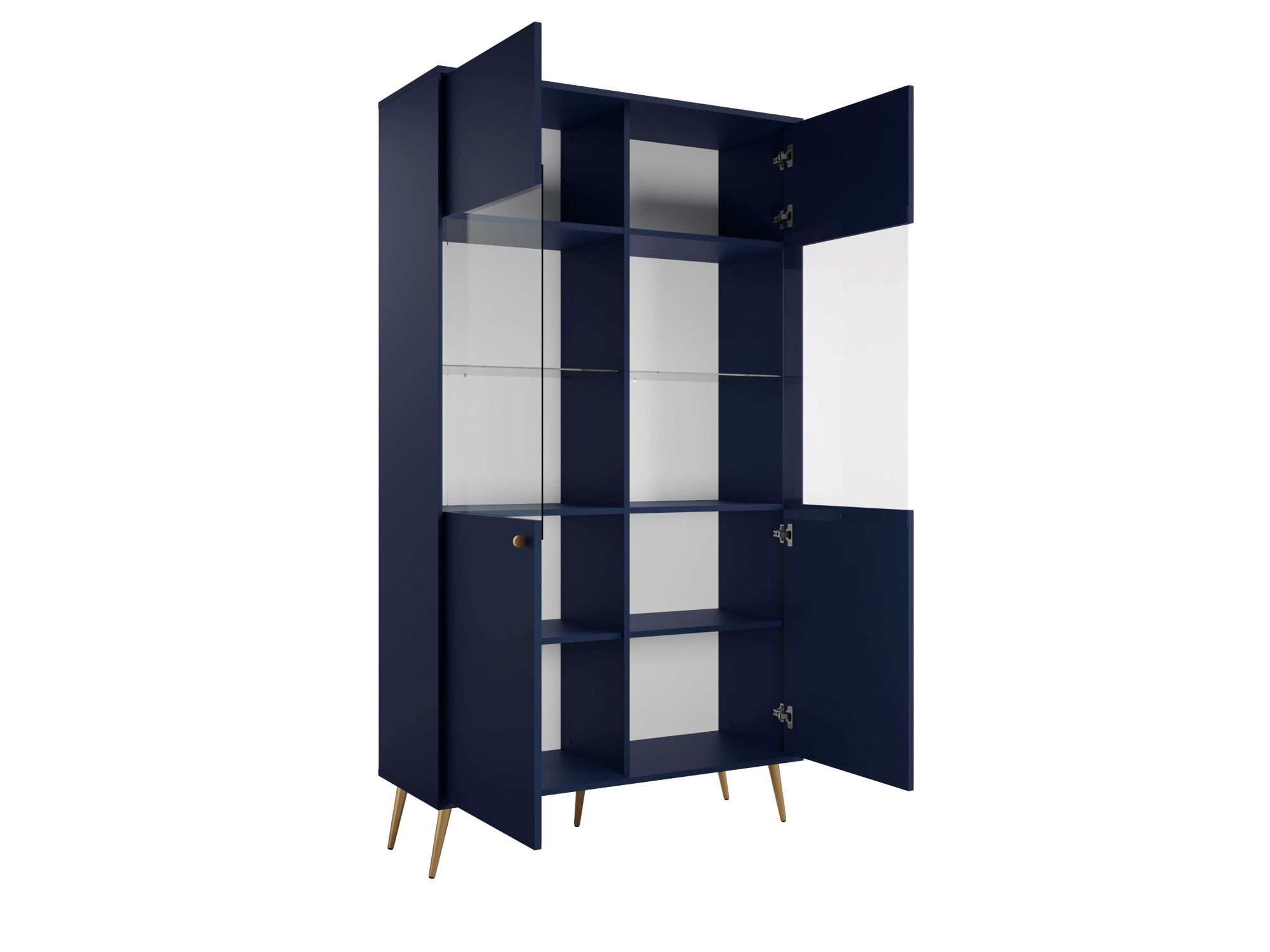 Home affaire Vitrine »ROMILDA Glasvitrine mit viel Stauraum, Maße B/T/H: 105/40/191 cm« Vitrinenschrank, Standvitrine mit 2 Türen, 10 Fächer