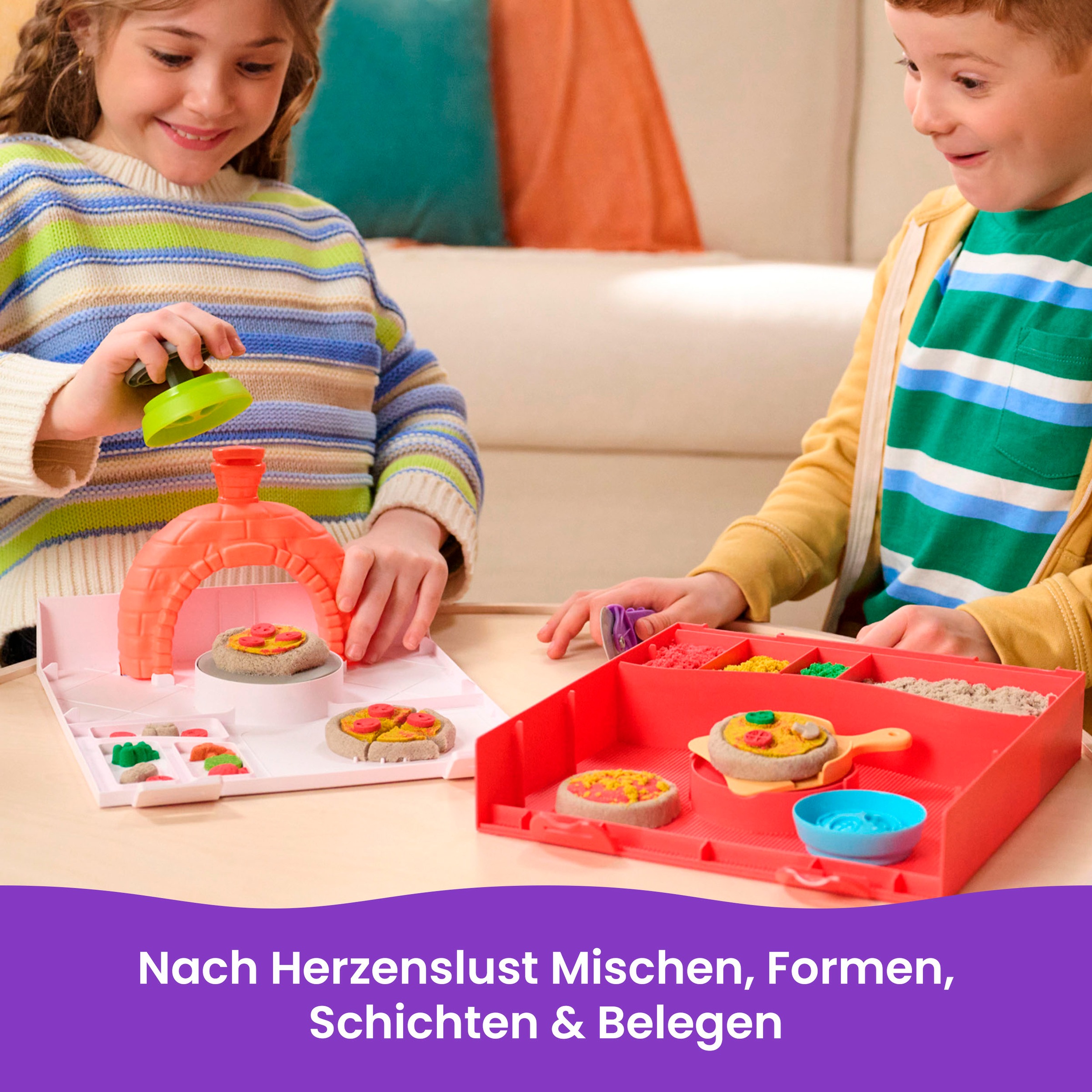 Spin Master Kreativset »Kinetic Sand Squish Pizza Set«