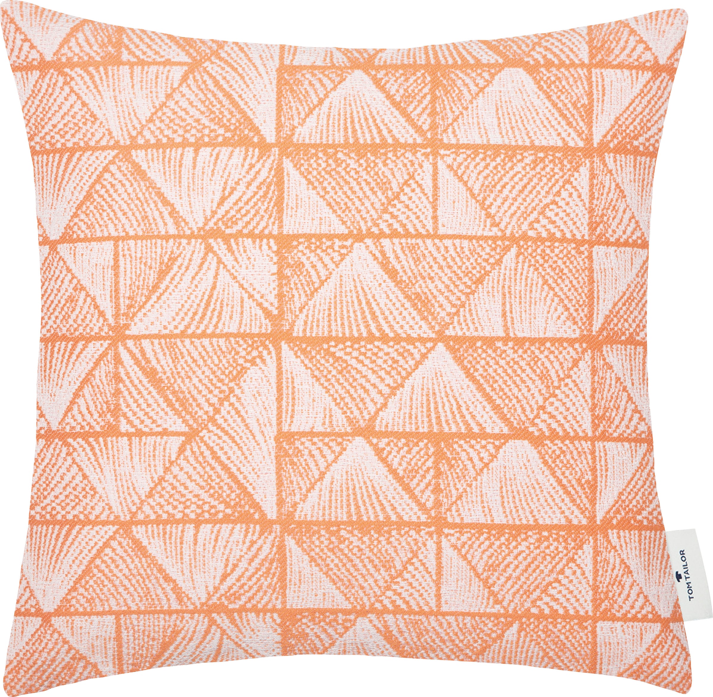 TOM TAILOR HOME Dekokissen »Squared Triangle«, unifarbener Rückseite in Leinenoptik, Kissenhülle ohne Füllung