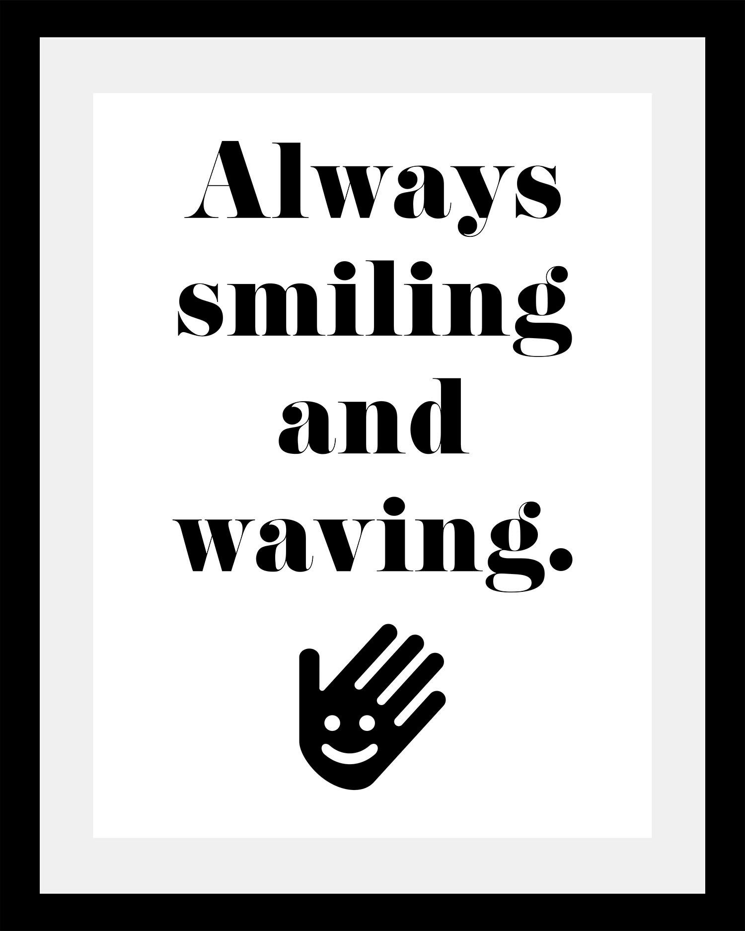 queence Bild »Smile«, Sprüche & Texte-Schriftzug-Schwarz-Weiß-Motivationsbi günstig online kaufen