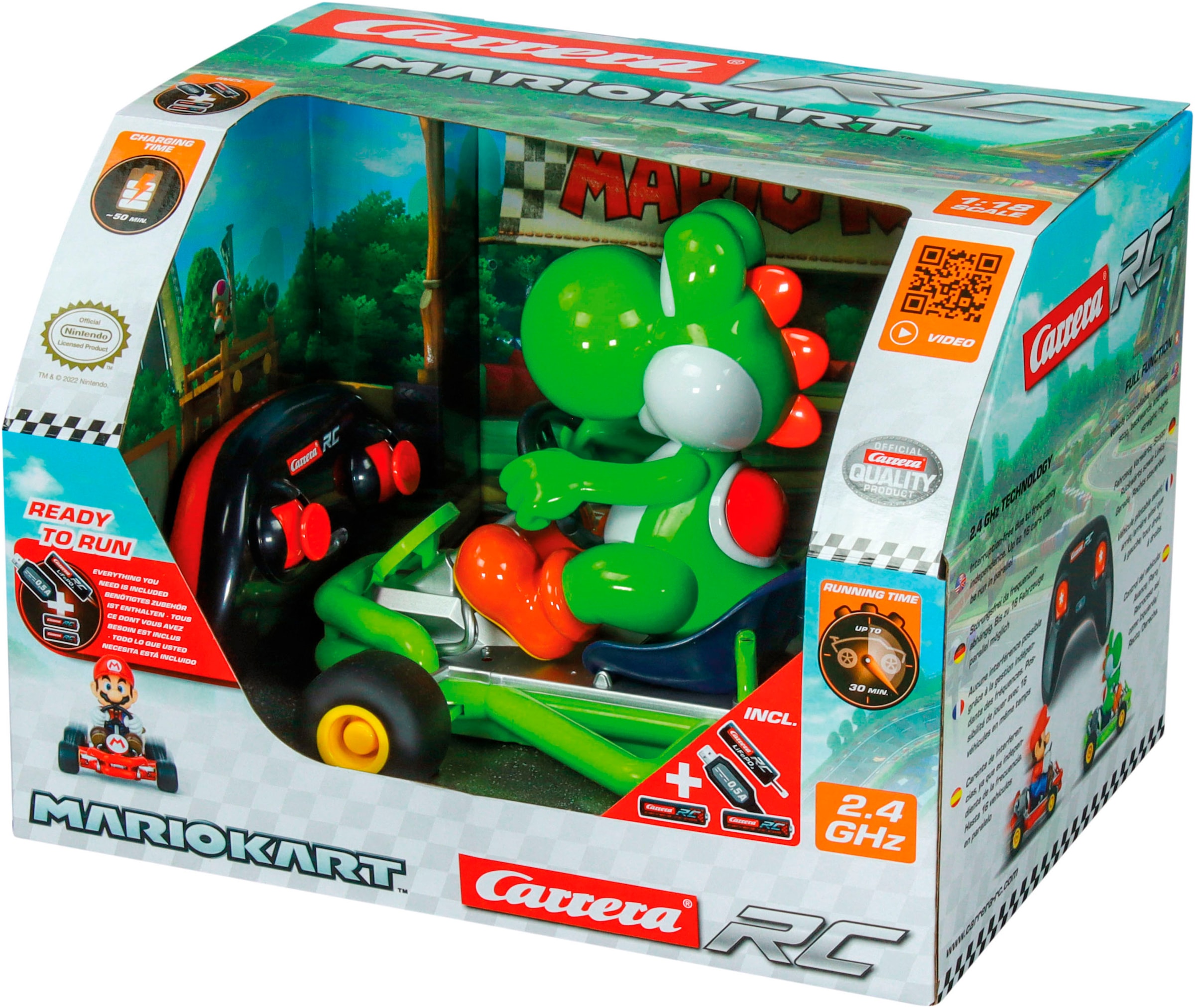 Carrera® RC-Auto »Carrera® RC Mario Kart™ - Pipe Kart, Yoshi, 2,4GHz«