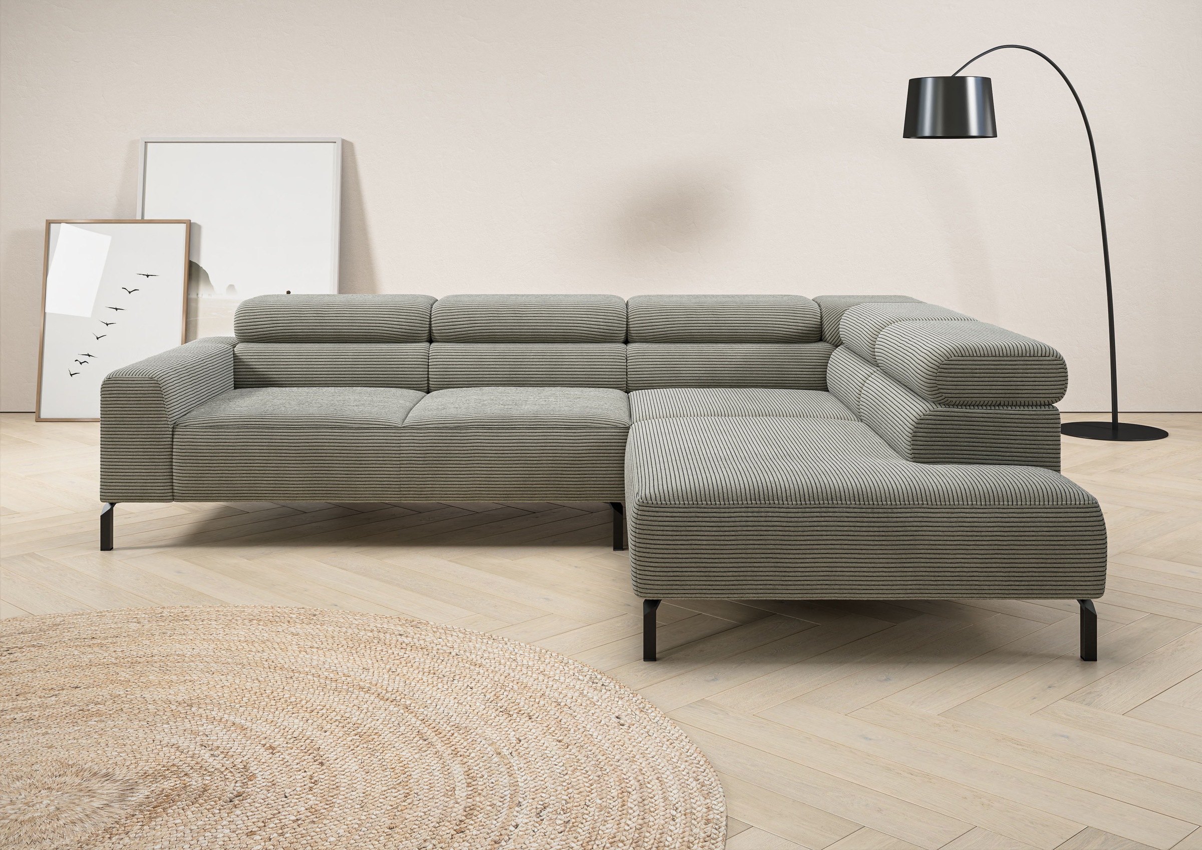 PLACES OF STYLE Ecksofa »Antonelli, L-Form, inkl. Kopfteilverstellung, Brei günstig online kaufen