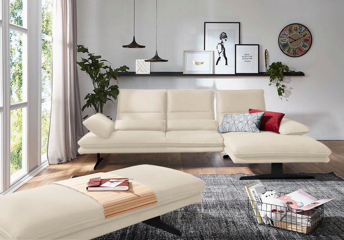 W.SCHILLIG Ecksofa »broadway, Designsofa mit tollem Sitzkomfort«, Sitztiefe günstig online kaufen