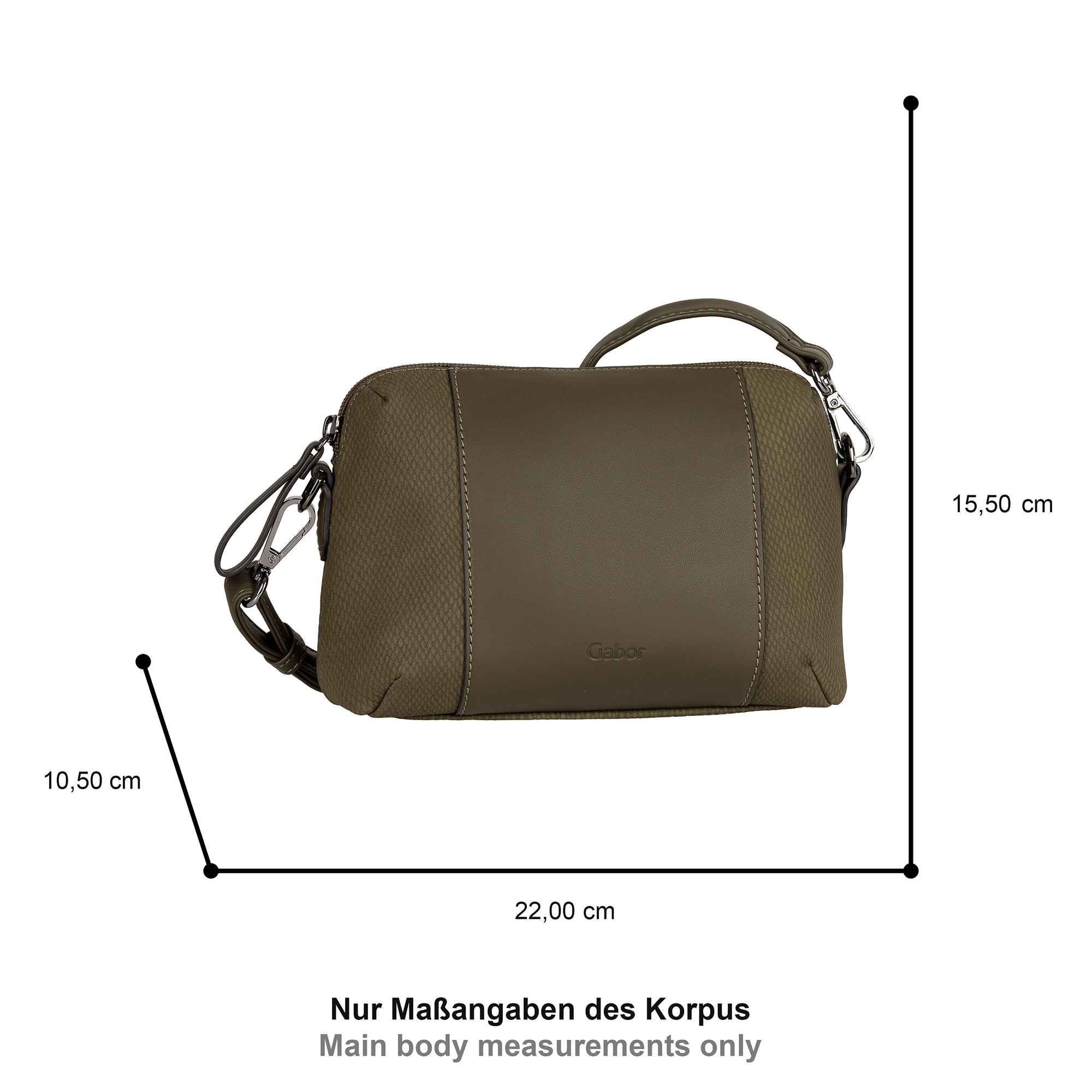 Gabor Handtasche »Wanda« aus leicht genarbtem Lederimitat mit Schlangenstruktur und Ziernähten